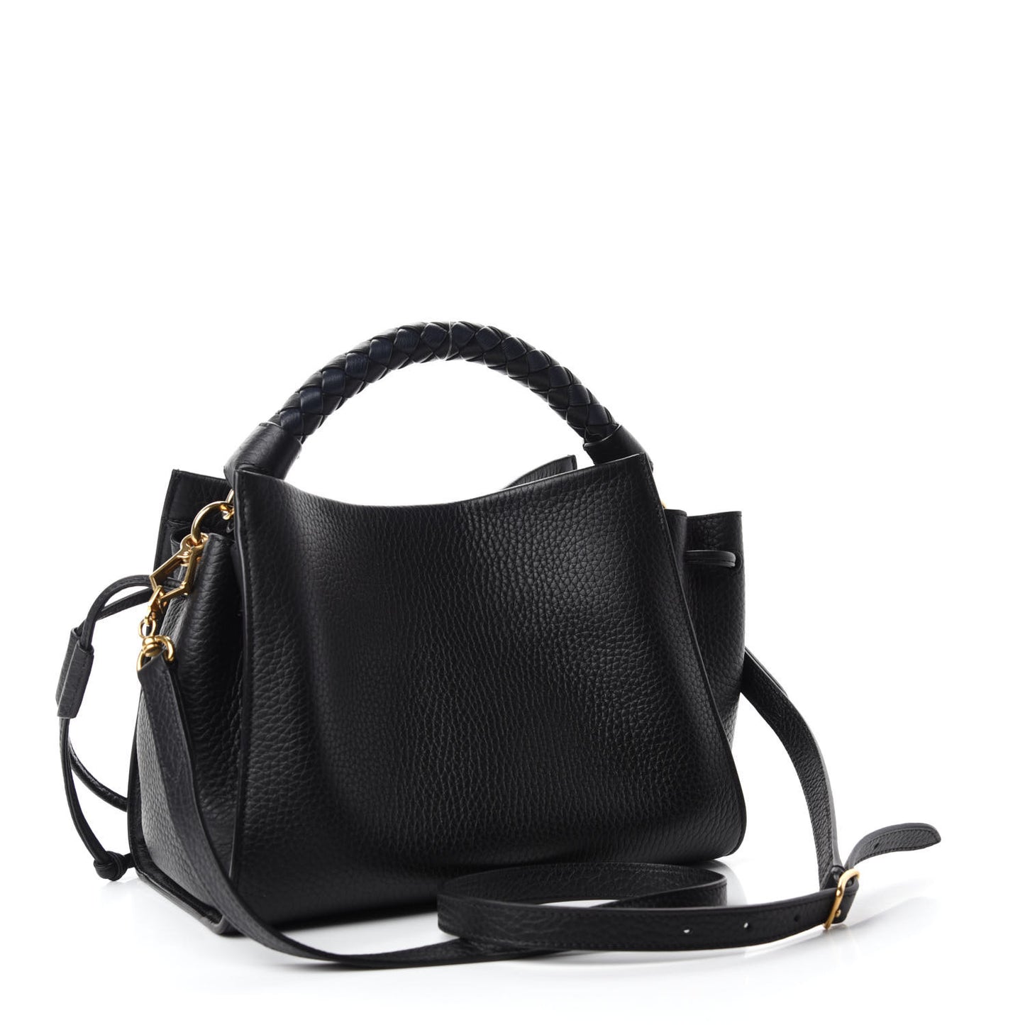 Heavy Grain Small Iris Tote Black