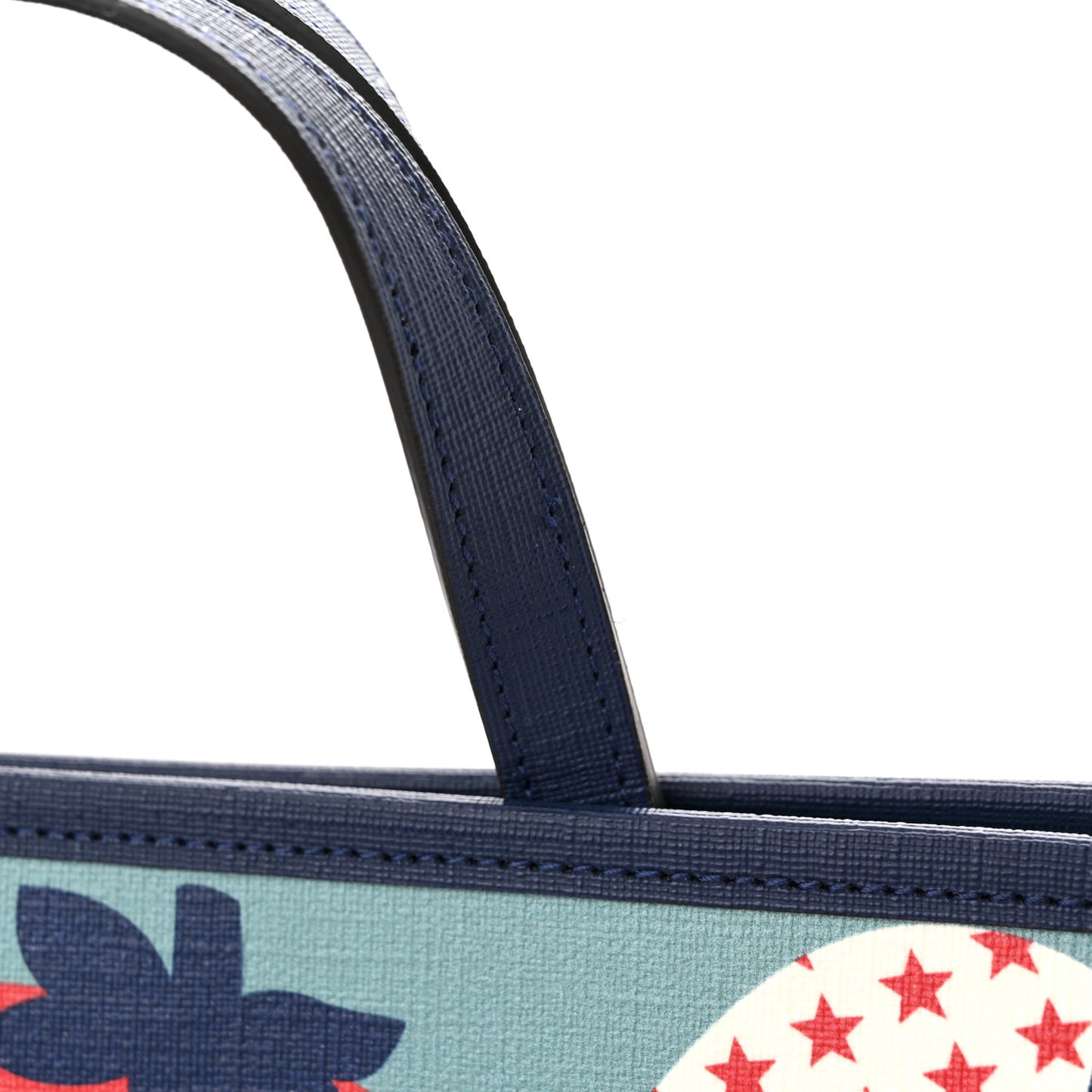 Coated Canvas Strawberry Stars Childrens Tote Red White Blue
