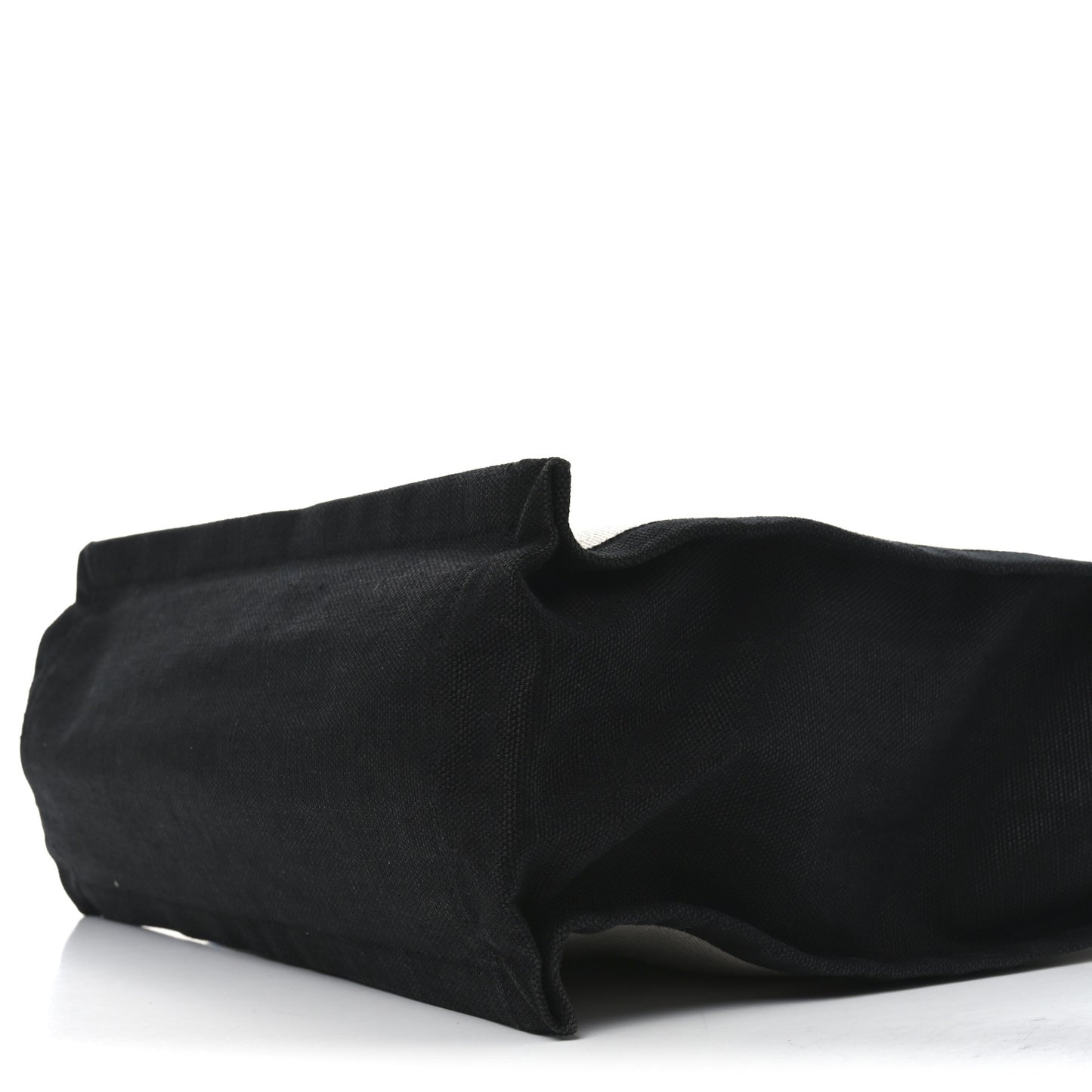 Linen Calfskin Rive Gauche North South Tote White Black