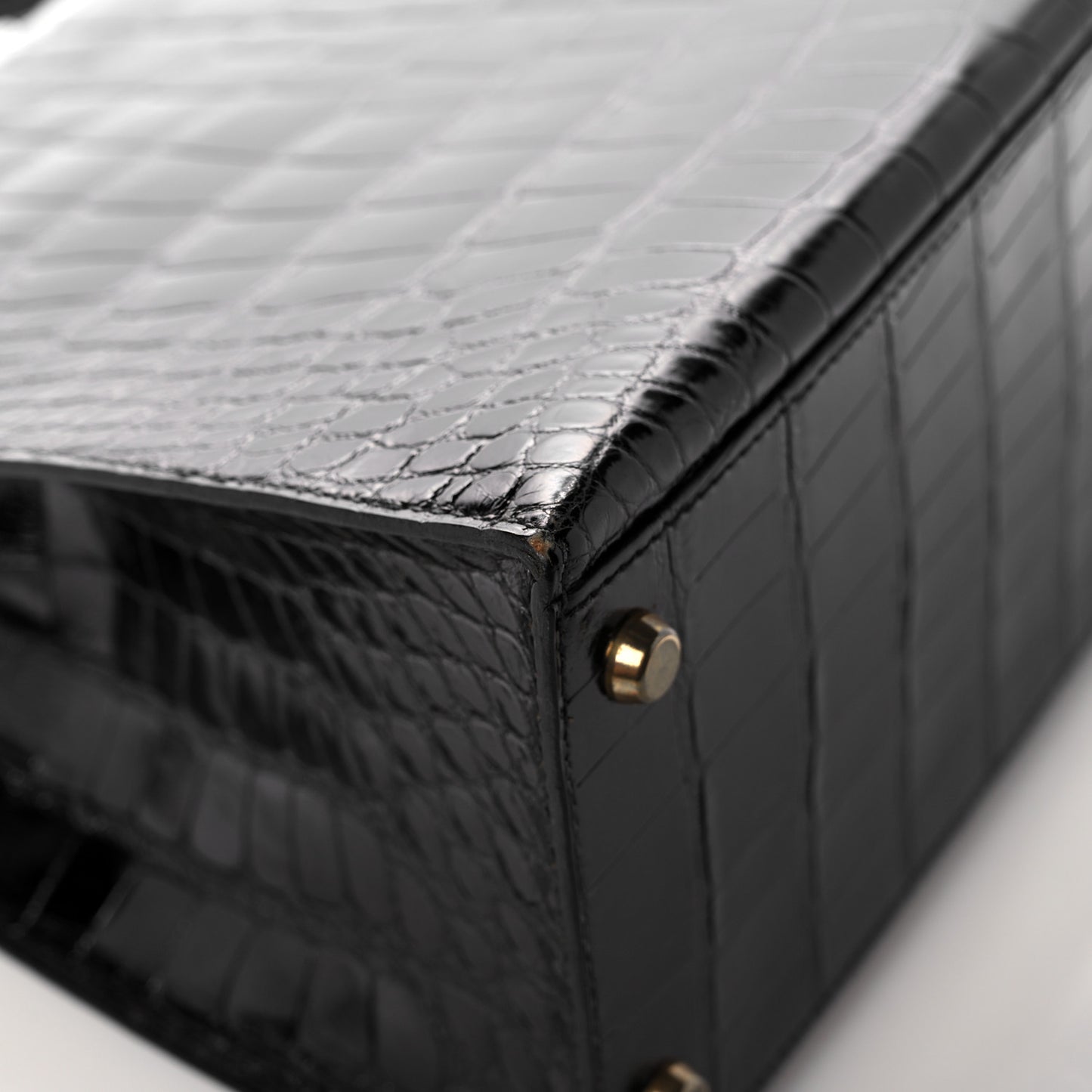 Shiny Alligator Kelly Sellier 28 Black