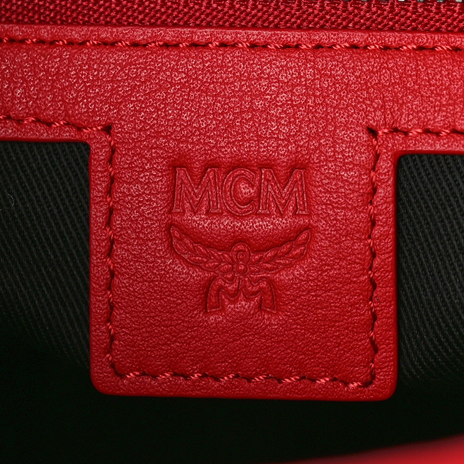 MCM Visetos Medium Klara Hobo Red Black 6 of 8