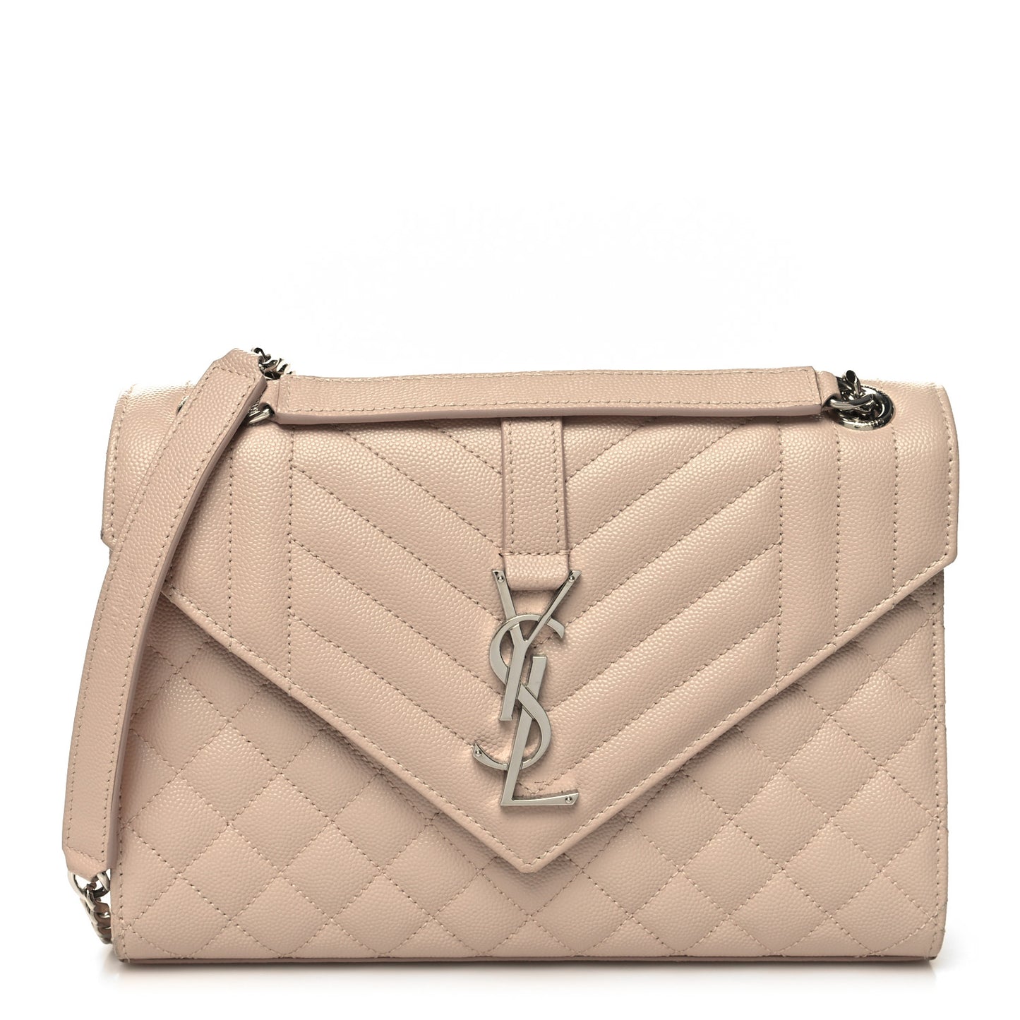 Grain De Poudre Textured Mixed Matelasse Medium Triquilt Monogram Satchel Marble Pink