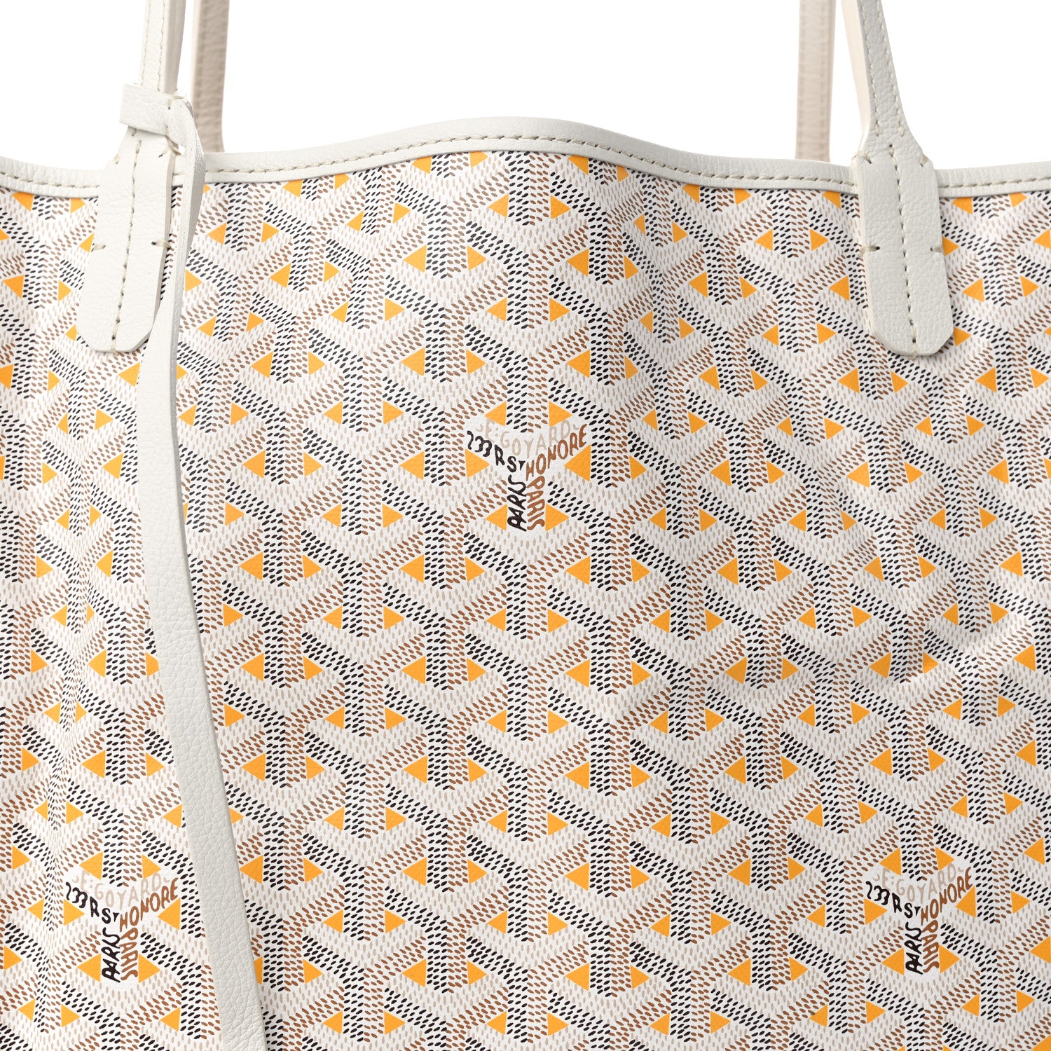 Goyard Goyardine Saint Louis Claire Voie GM White Yellow 7 of 11