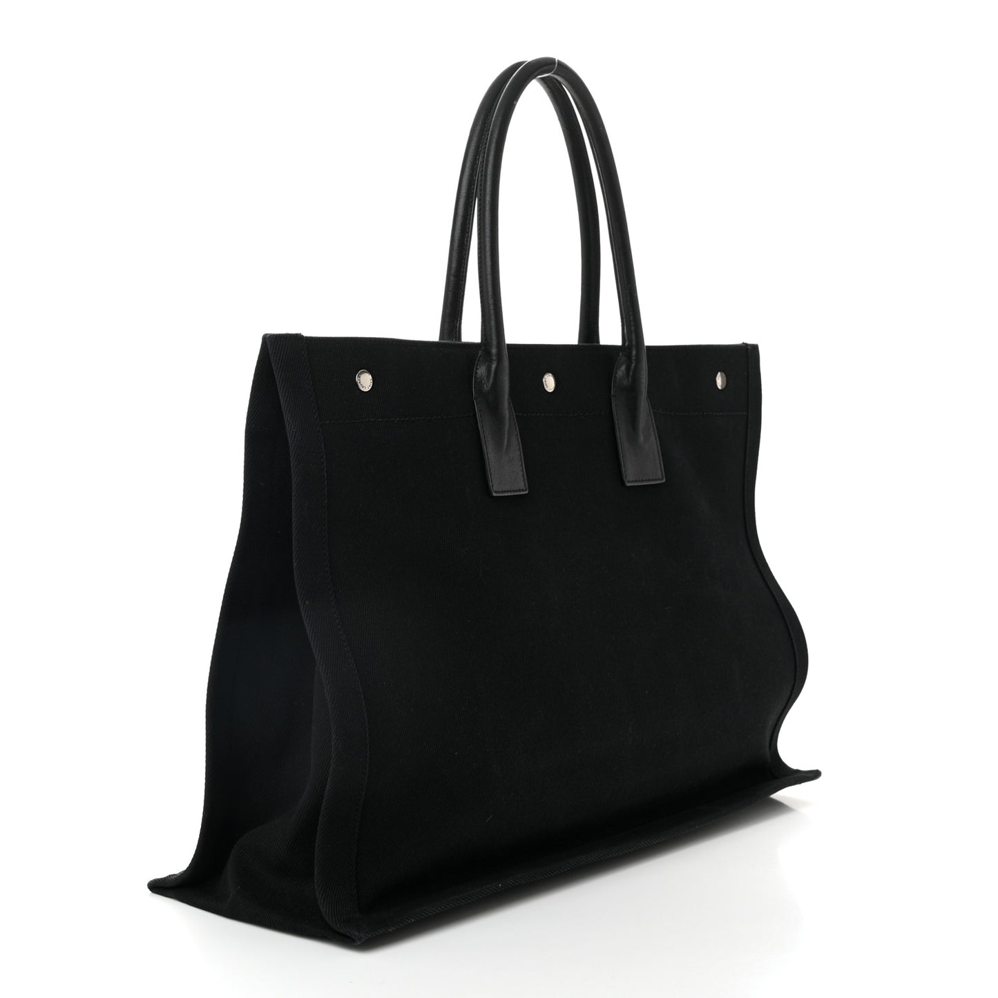 Linen Calfskin Rive Gauche Tote Black