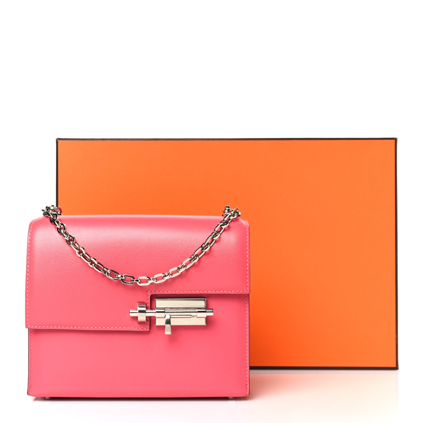 Tadelakt Mini Verrou Chaine Bag Rose Lipstick