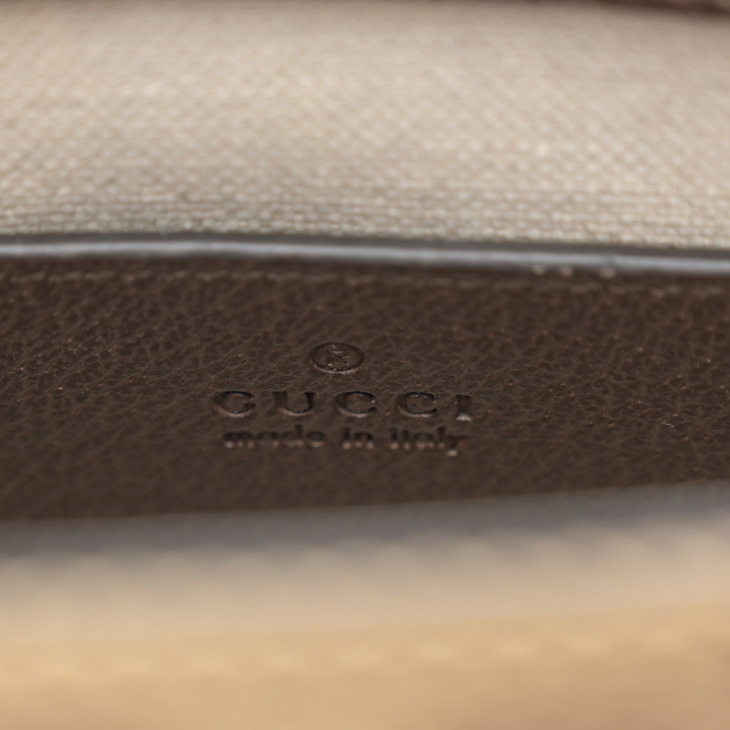 Gucci Monogram Jumbo GG Textured Dollar Calfskin Web Mini Vertical Tote Camel Ebony New Acero 6 of 9