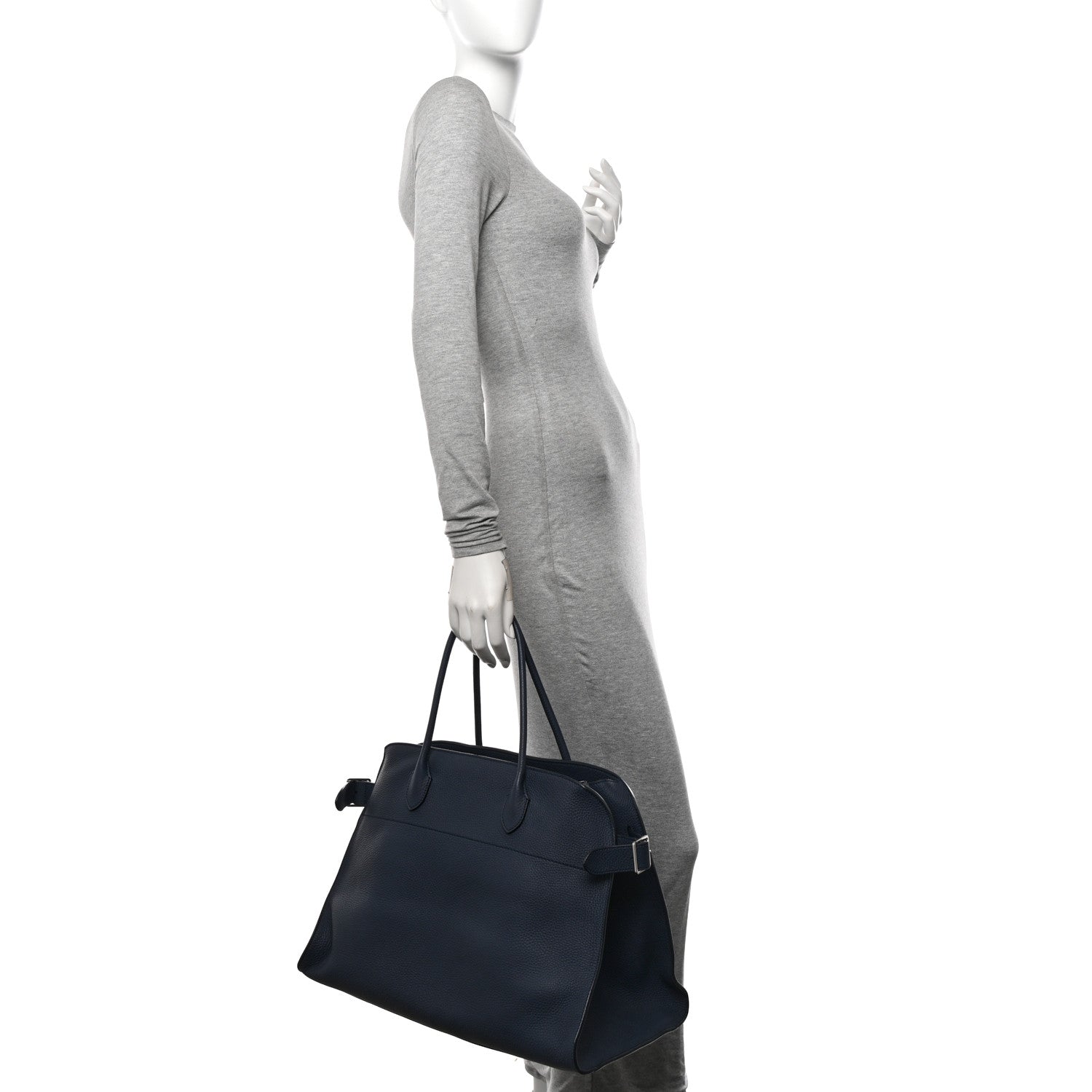 The Row Grained Calfskin Soft Margaux 17 Indigo 2 of 9