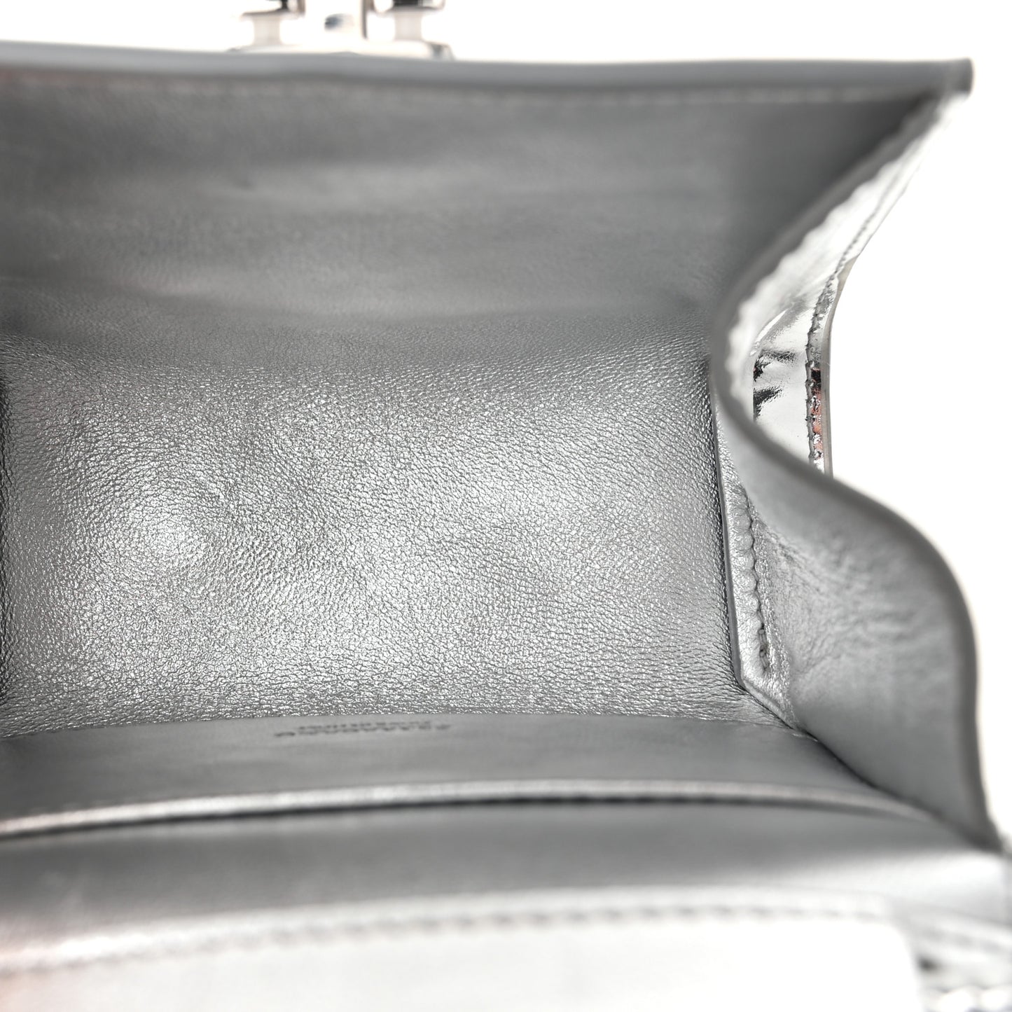 Metallic Calfskin Gancini Credit Card Holder With Strap Argento