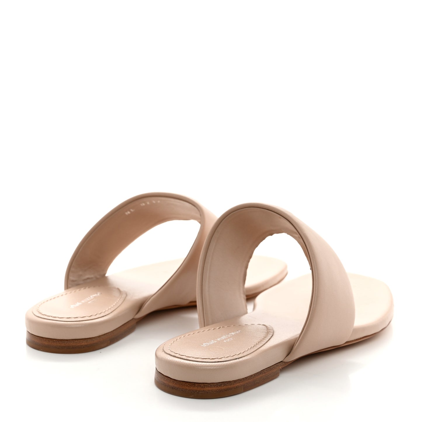 Lambskin Embossed Monogram Drapy Flat Thong Sandal 37 Beige