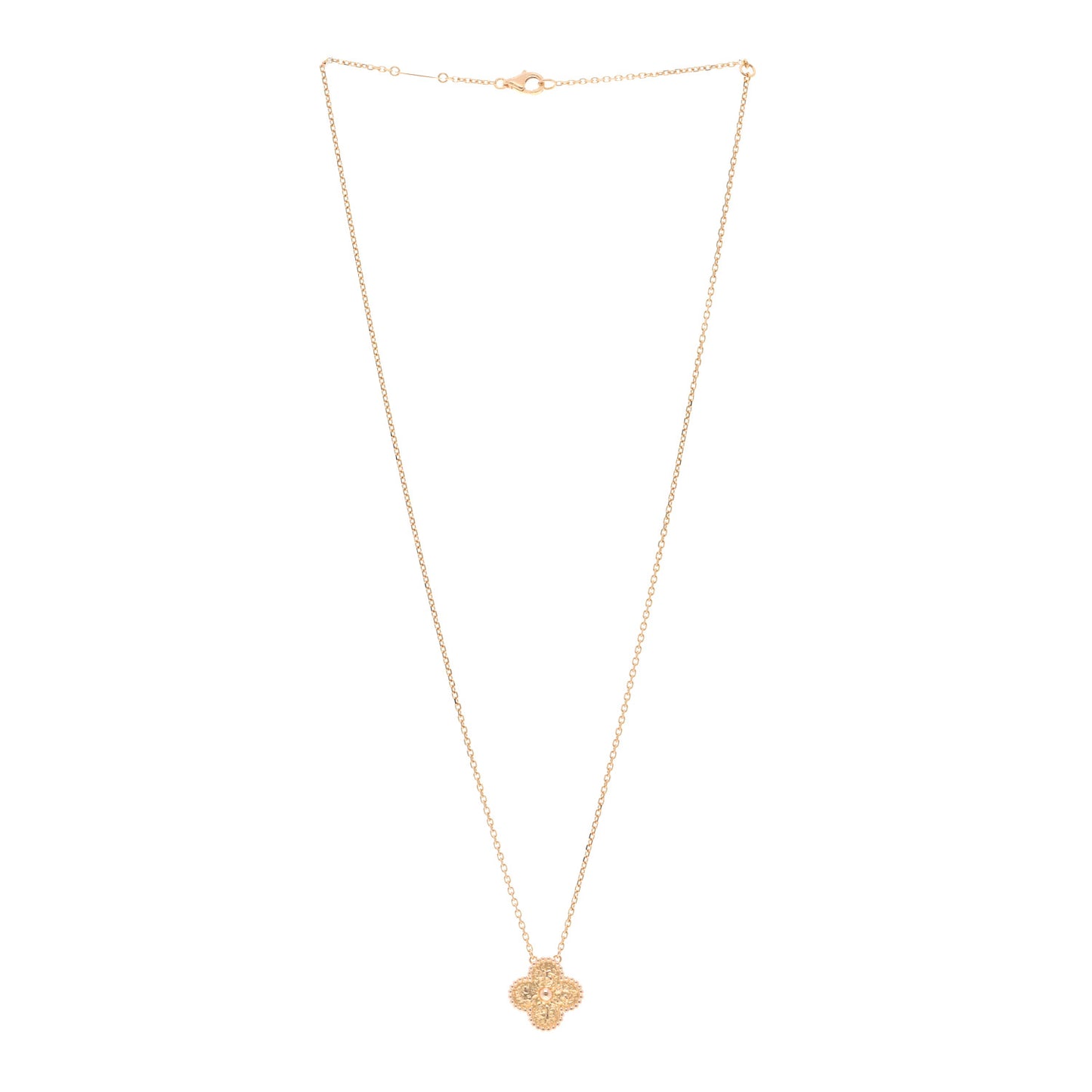 18K Rose Gold Vintage Alhambra Pendant Necklace