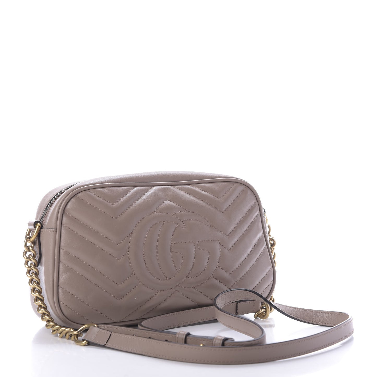 Calfskin Matelasse Small GG Marmont Chain Shoulder Bag Porcelain Rose