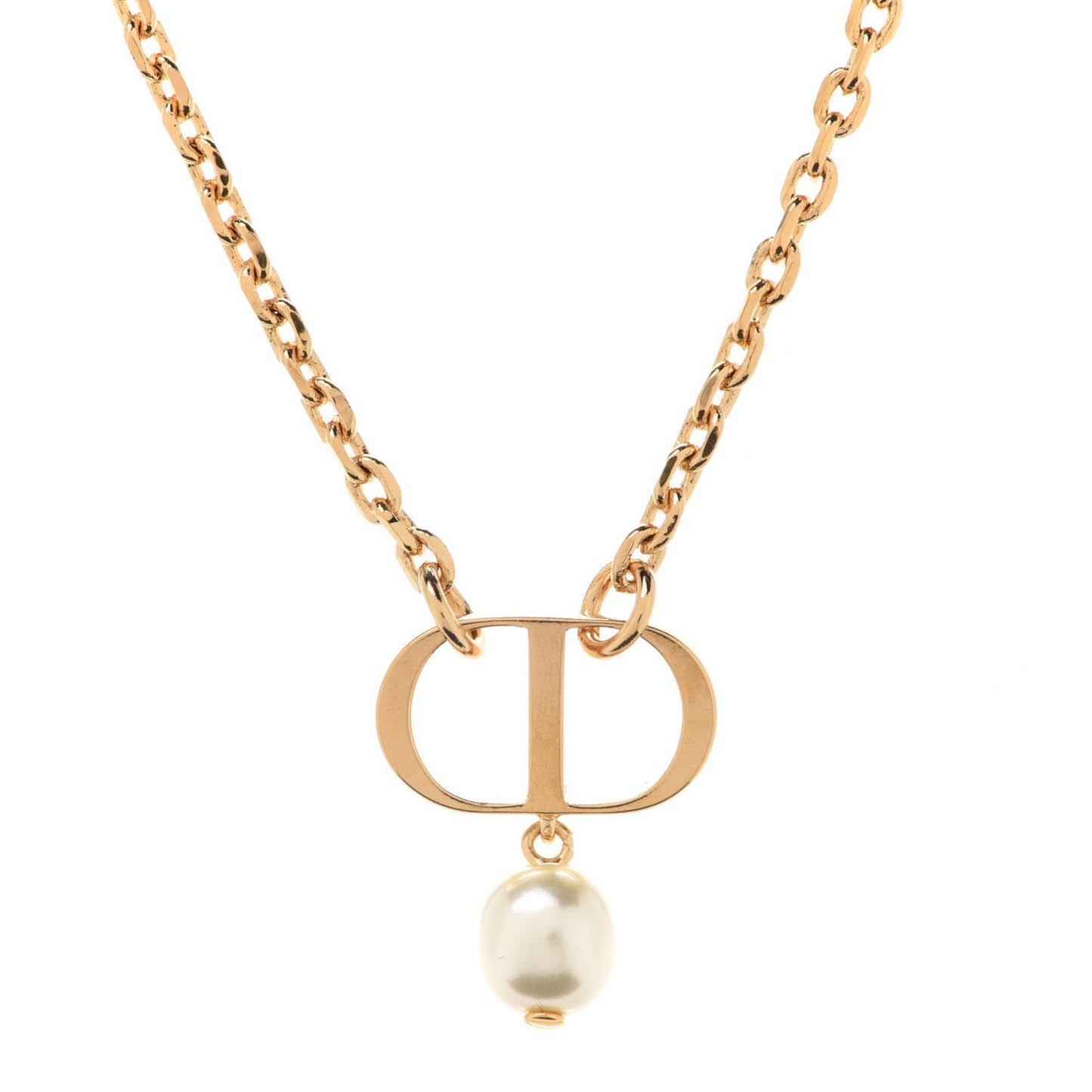 Pearl Petit CD Necklace Gold
