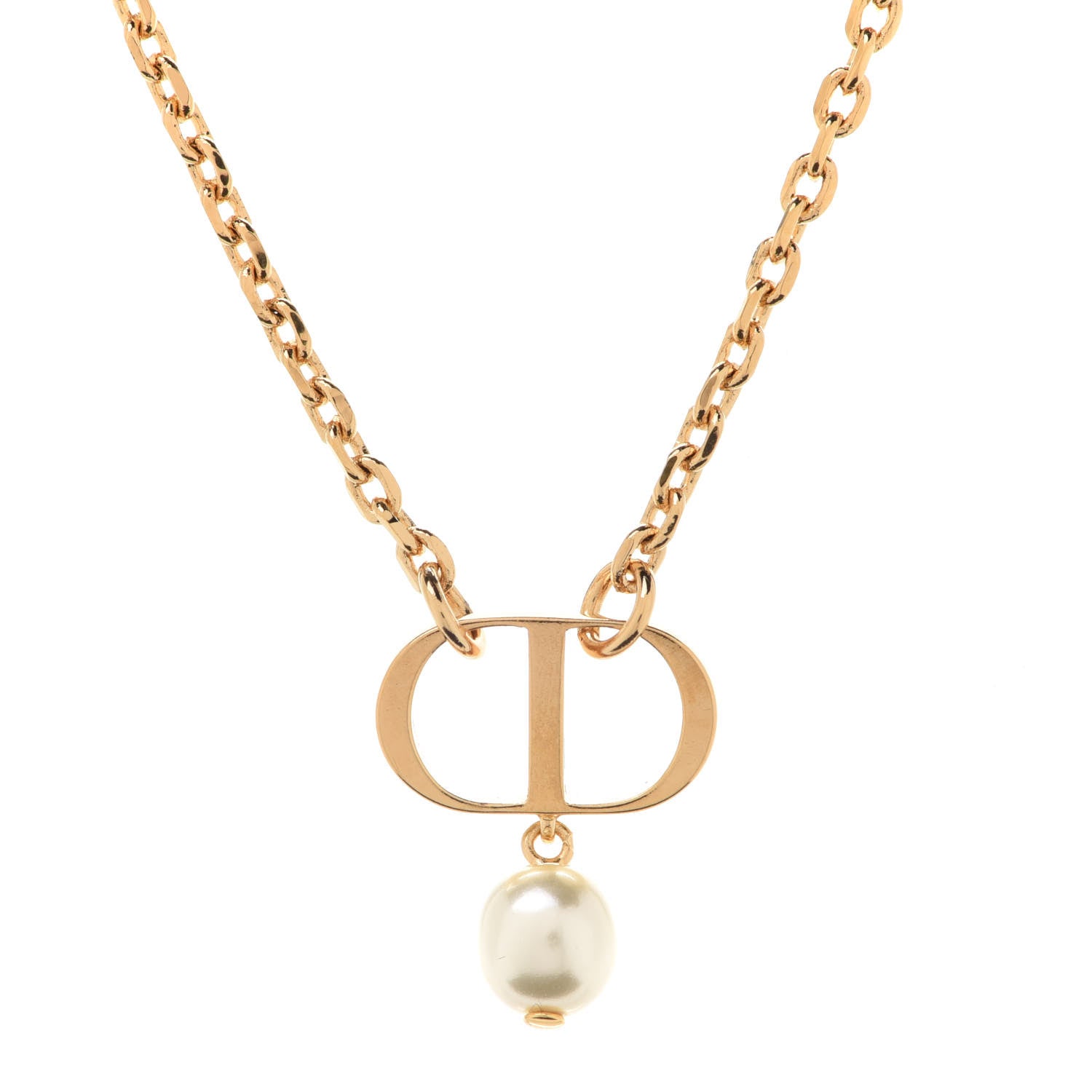 Christian Dior Pearl Petit CD Necklace Gold 4 of 7