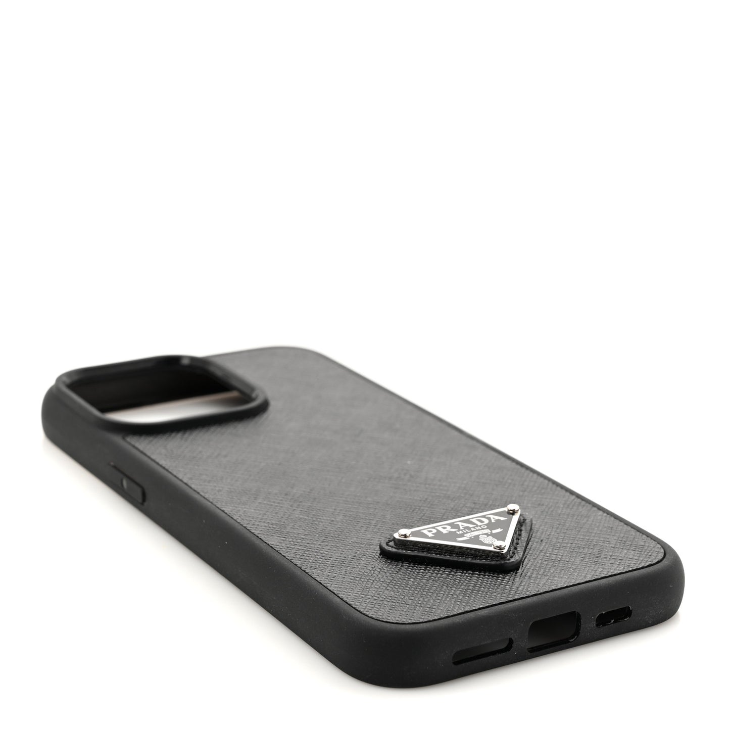 Saffiano iPhone 15 Pro Max Case Black