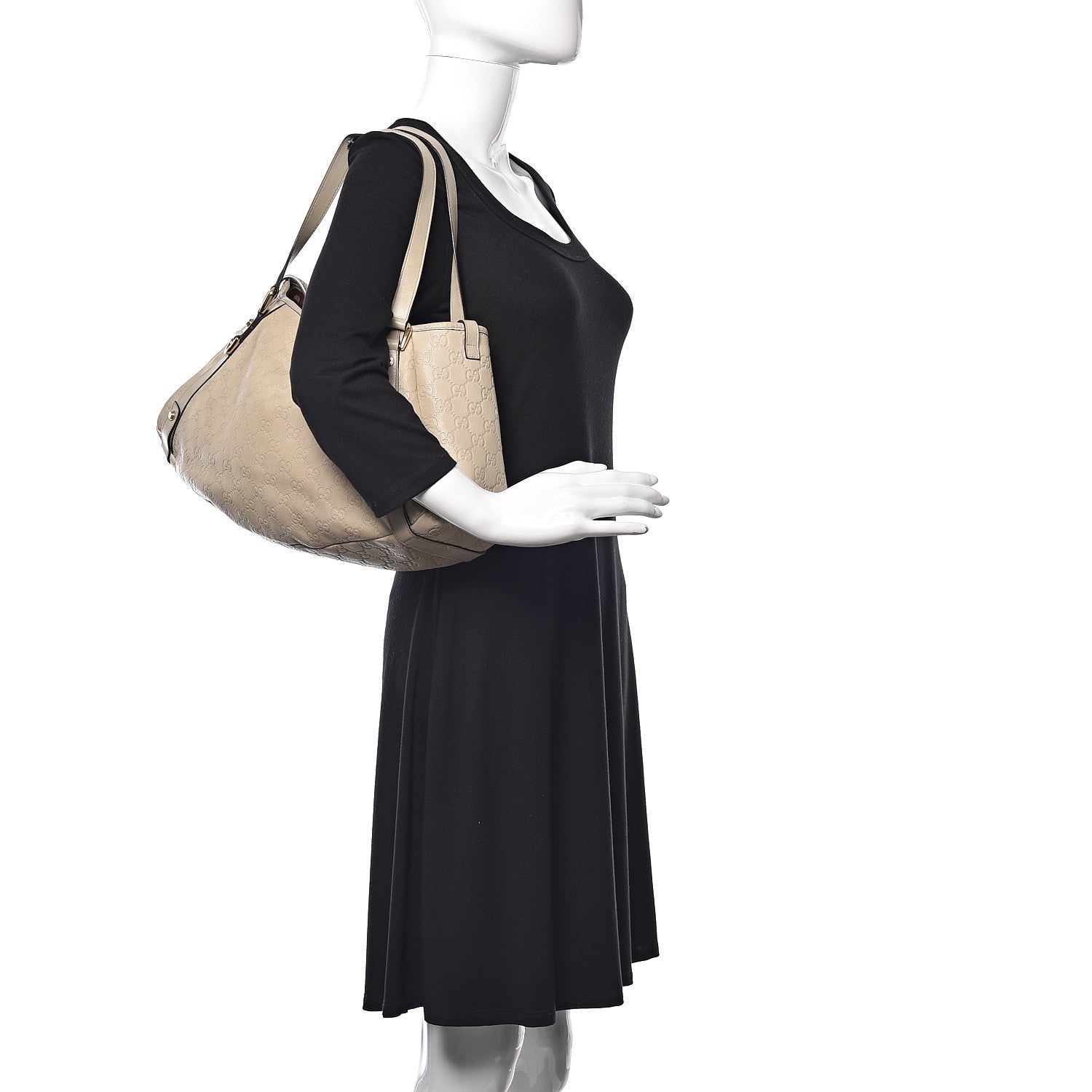 Gucci Guccissima Medium Abbey Shoulder Bag Off White 2 of 9