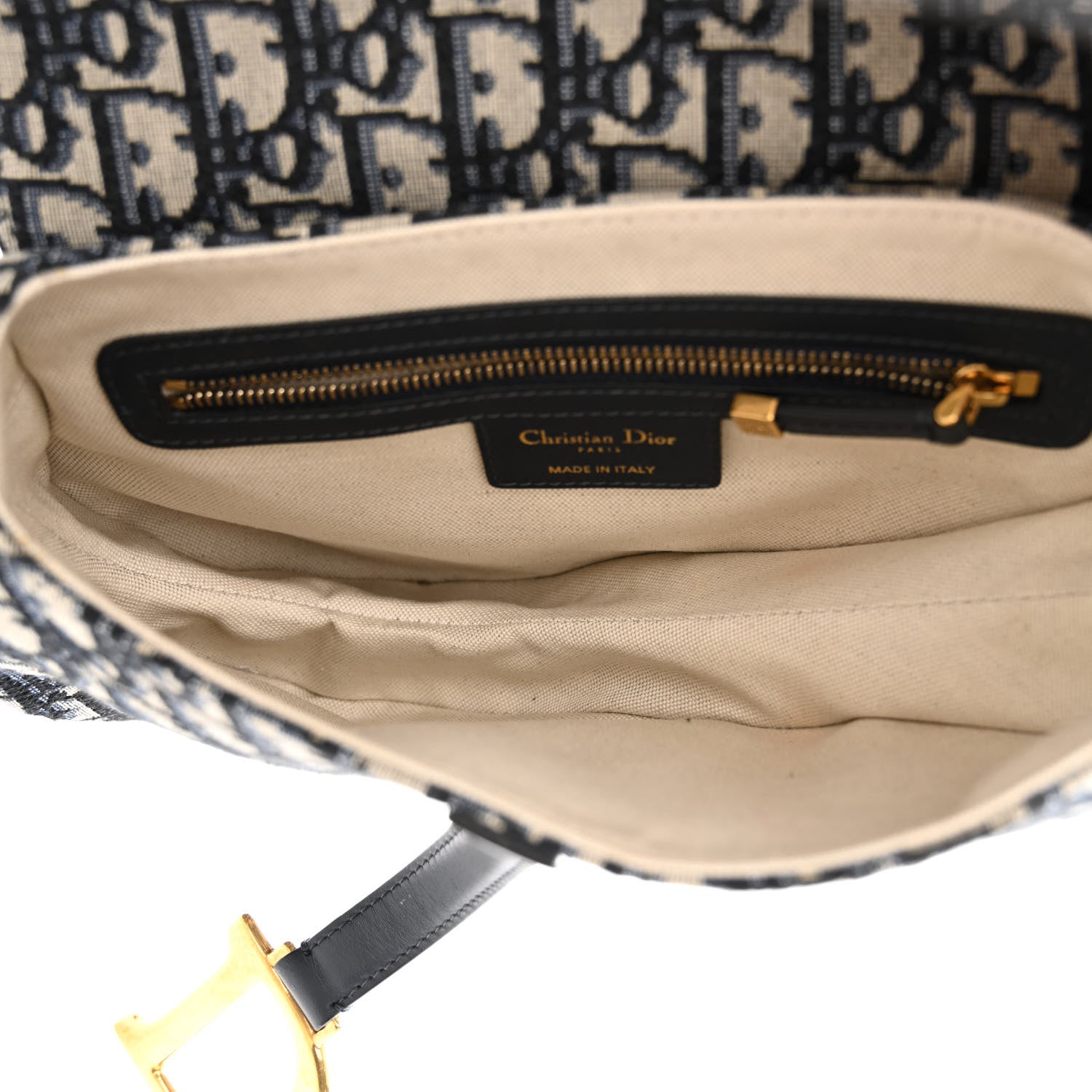Christian Dior Oblique Saddle Bag Blue 5 of 14
