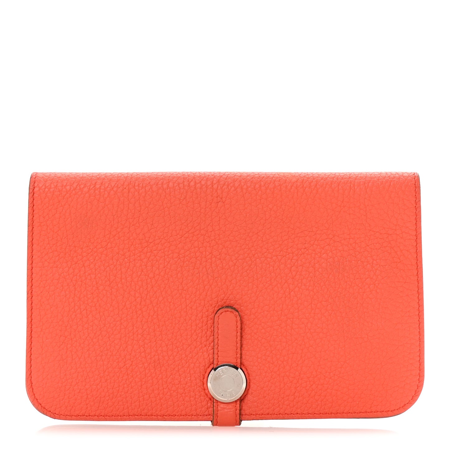 Togo Dogon Duo Wallet Orange Poppy Rose Candy
