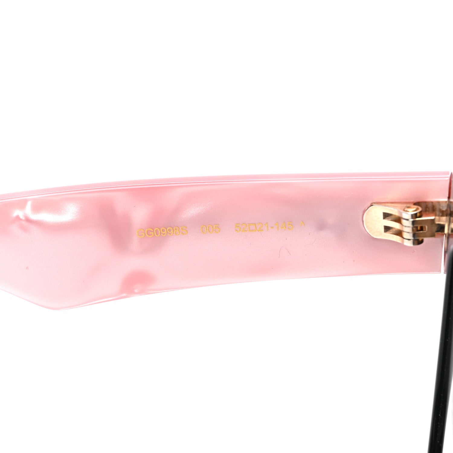 Gucci Rectangle 52mm Frame Sunglasses GG0998/S Black Pink 6 of 6