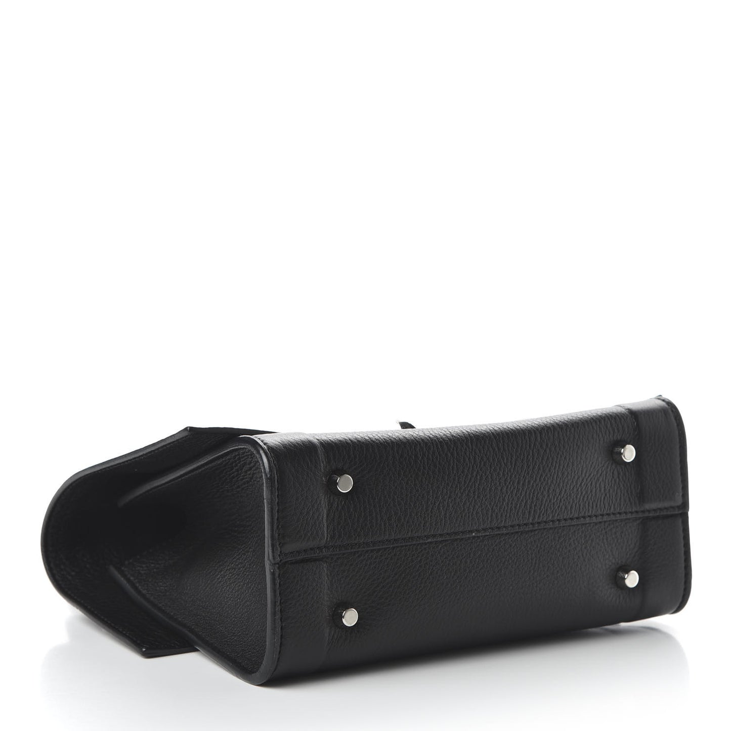 Grained Calfskin Mini Shark Lock Satchel Black