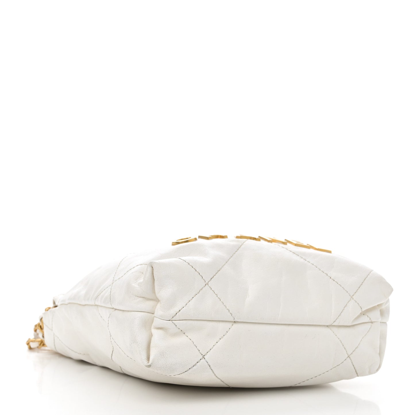 Shiny Calfskin Quilted Mini Chanel 22 White