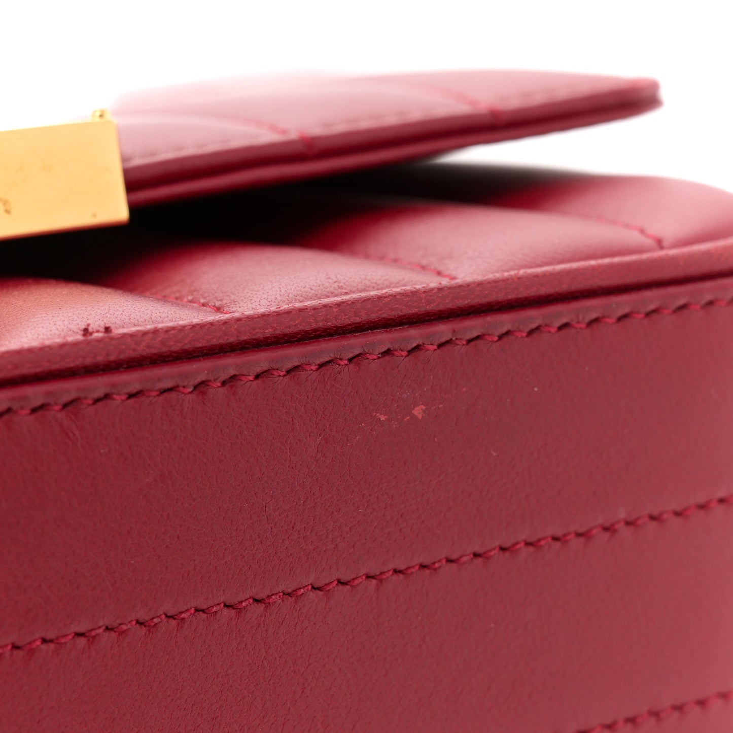 Lambskin Matelasse Monogram Small Vicky Chain Bag Red