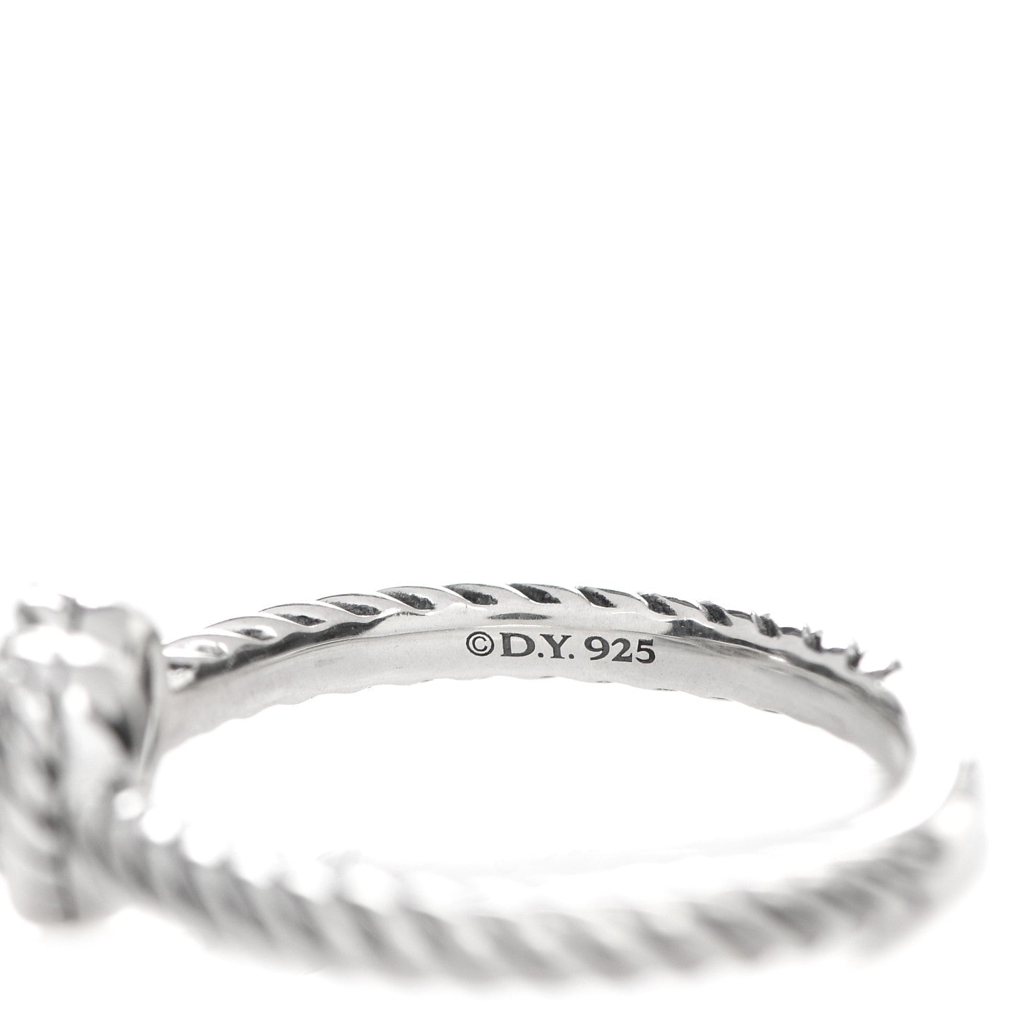 David Yurman Sterling Silver Diamond Cable Classics Heart Ring 52 6 5 of 5