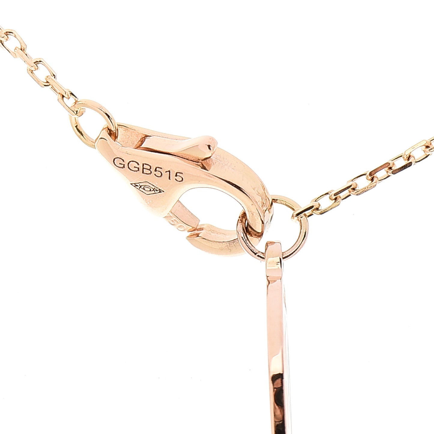 18K Pink Gold Diamond .30ct C De Cartier Pendant Necklace