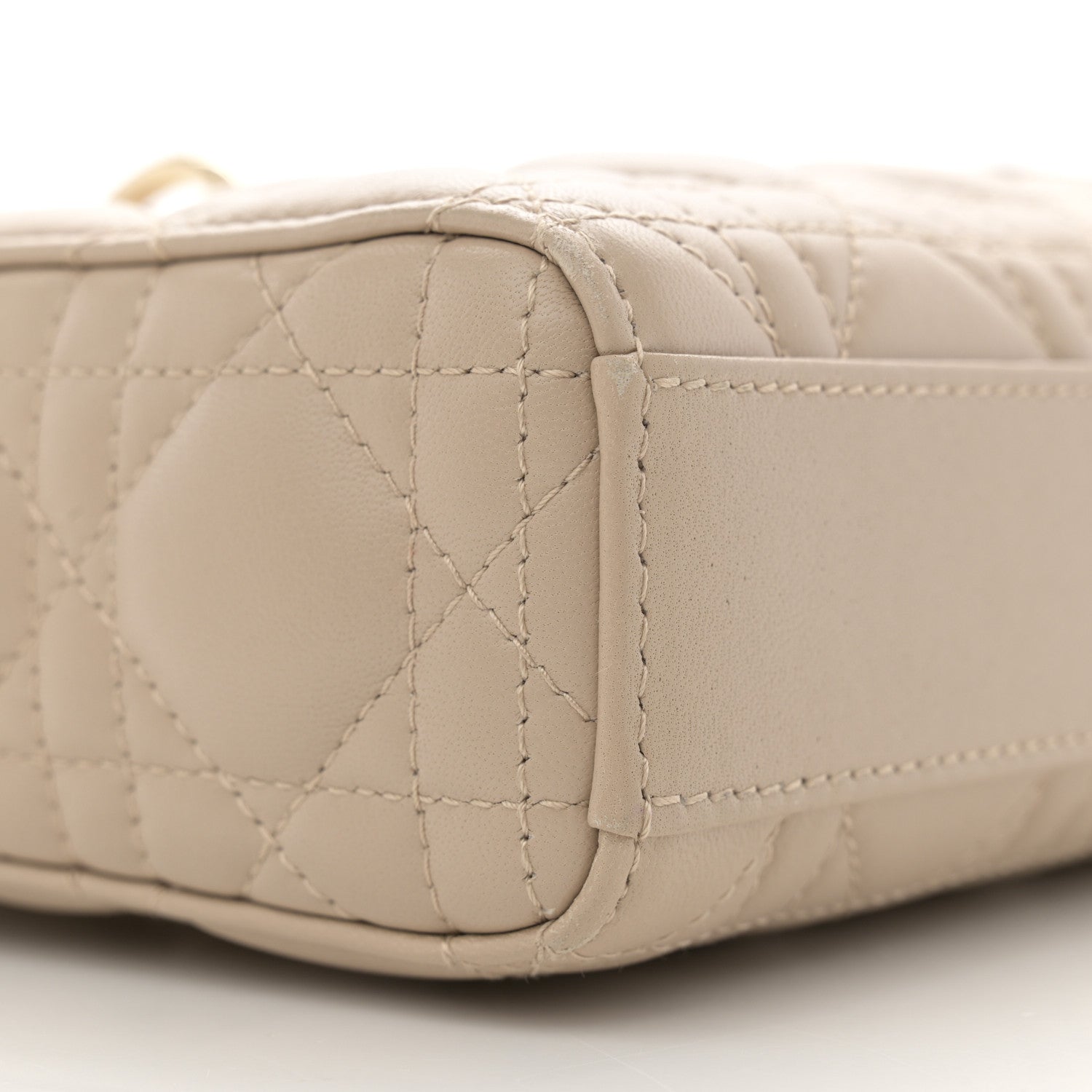 Christian Dior Lambskin Cannage Medium Lady D-Joy Sand 9 of 12