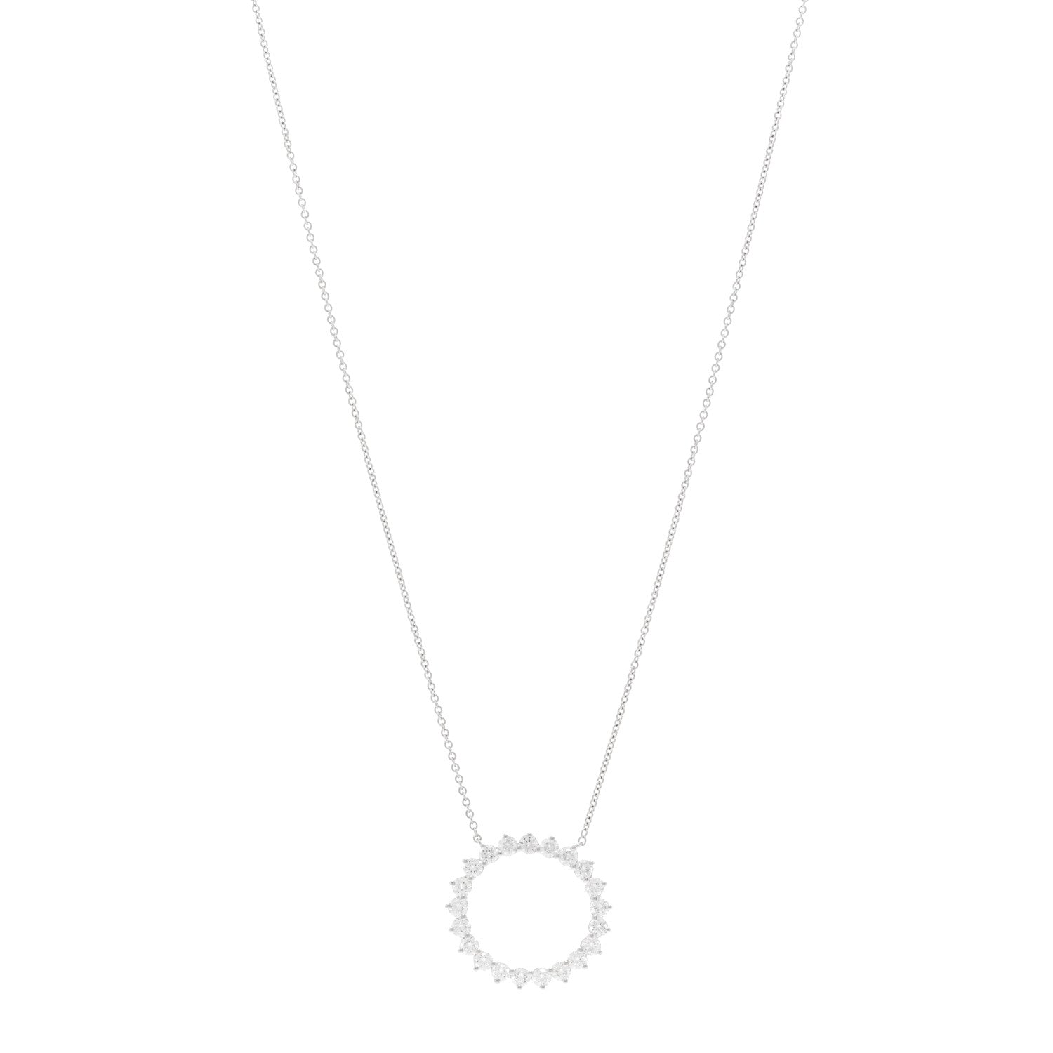 Tiffany Platinum Diamond Open Circle Pendant Necklace 1 of 4
