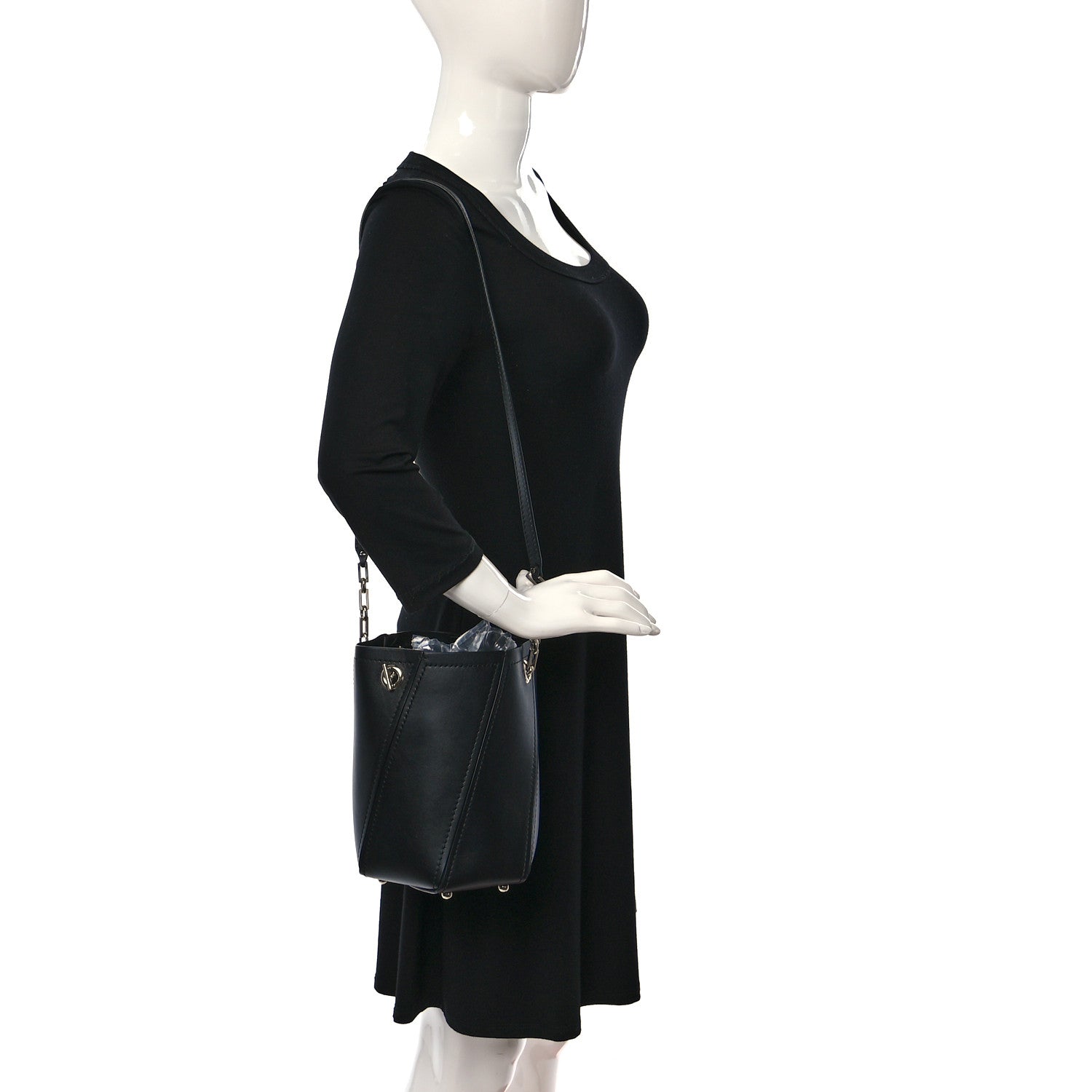 Proenza Schouler Smooth Calfskin Mini Hex Bucket Bag Black 3 of 8