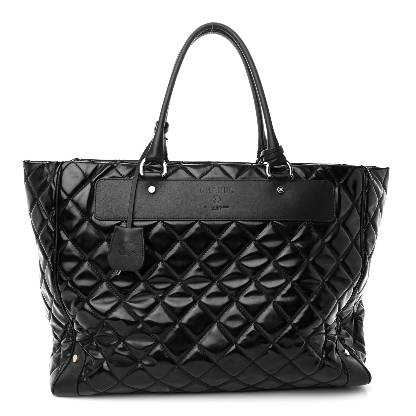 Vinyl Calfskin Viaggio Travel Bag Black