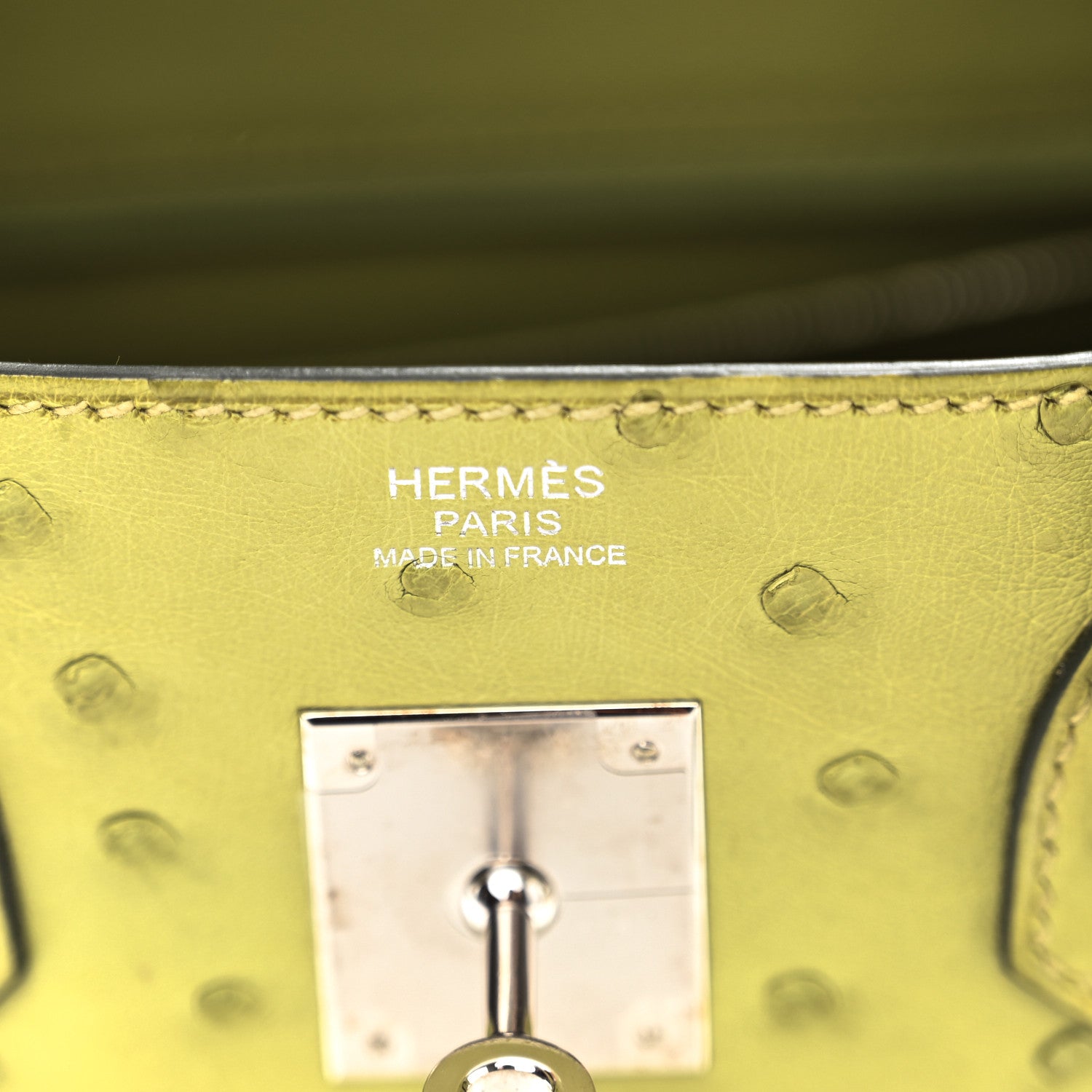 Hermes Ostrich Birkin 30 Vert Anis 6 of 16