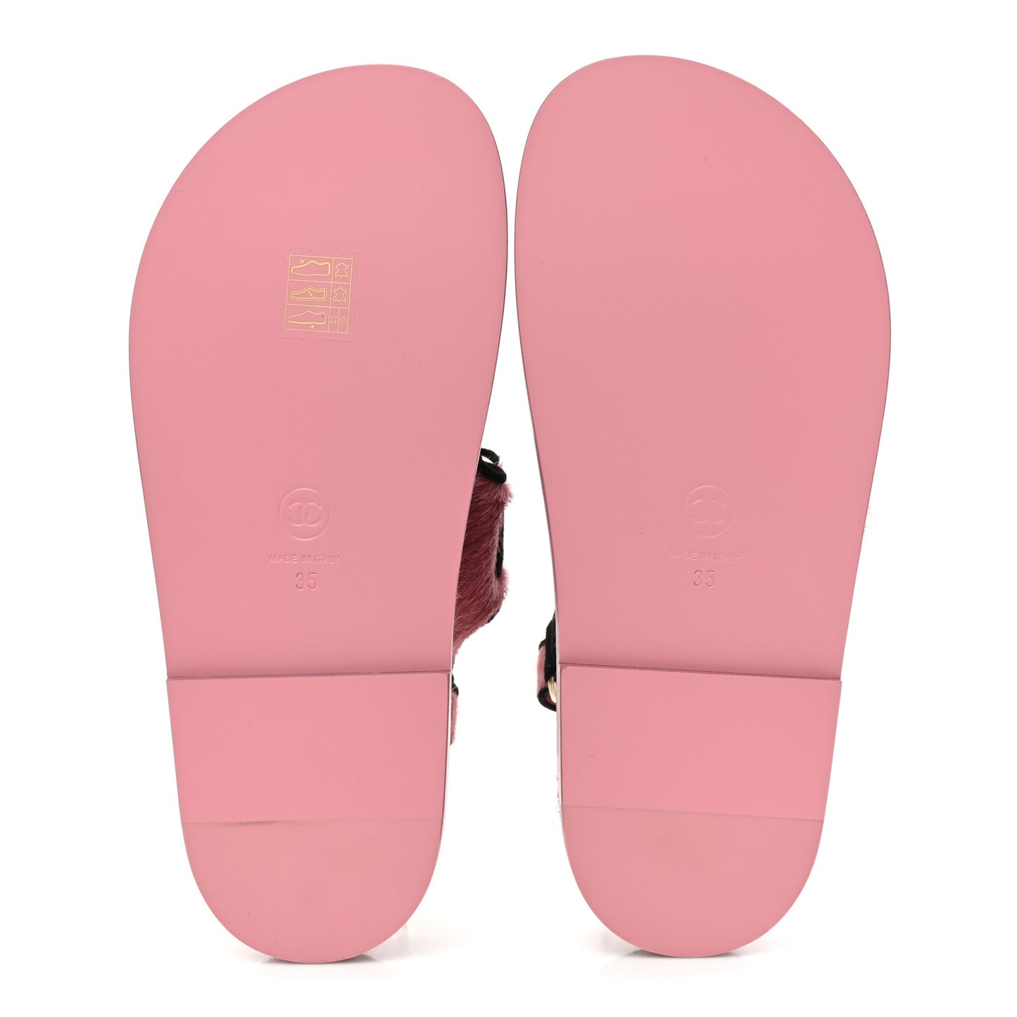 Calfskin Hair Suede Shearling Dad Sandals 35 Pink Black