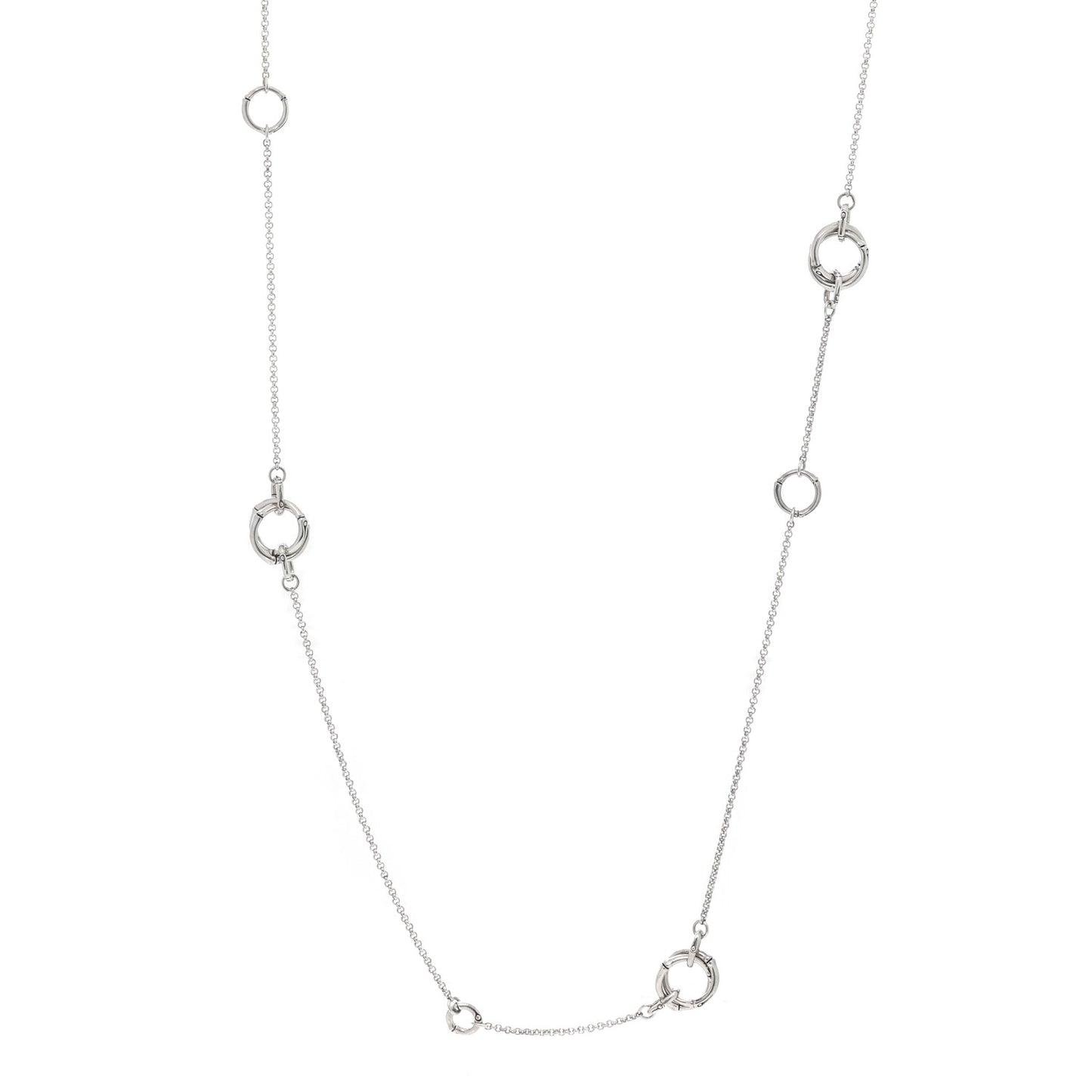 Sterling Silver Bamboo Sautoir Necklace