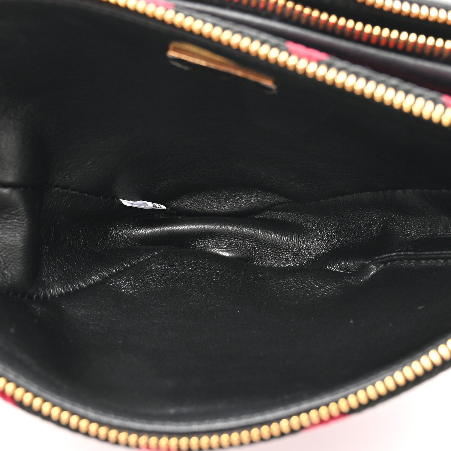 Jacquard Calfskin Triangolo Symbole Embroidered Mini Triangle Double Bag Black Ciliegia
