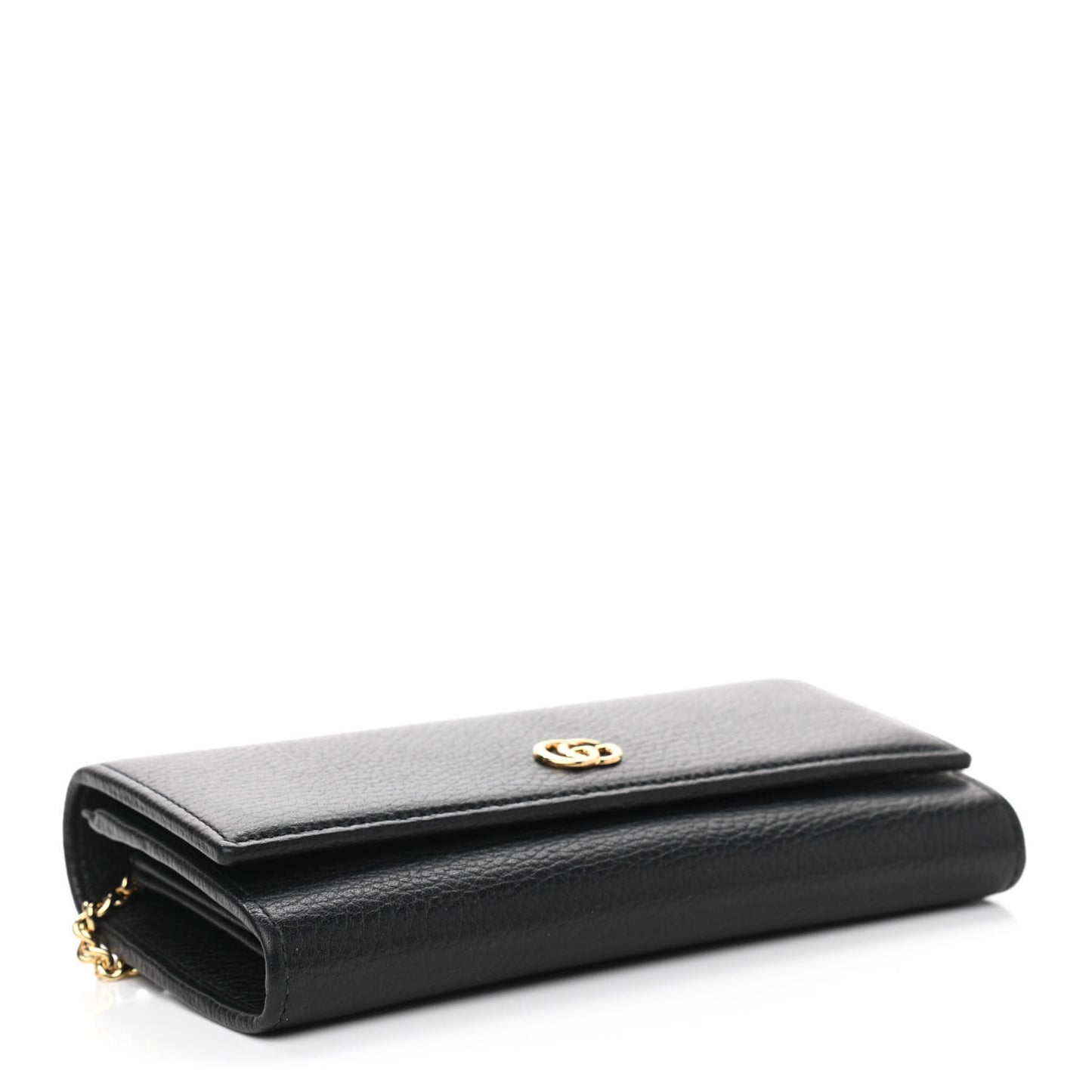 Calfskin Petite GG Marmont Wallet Chain Bag Black