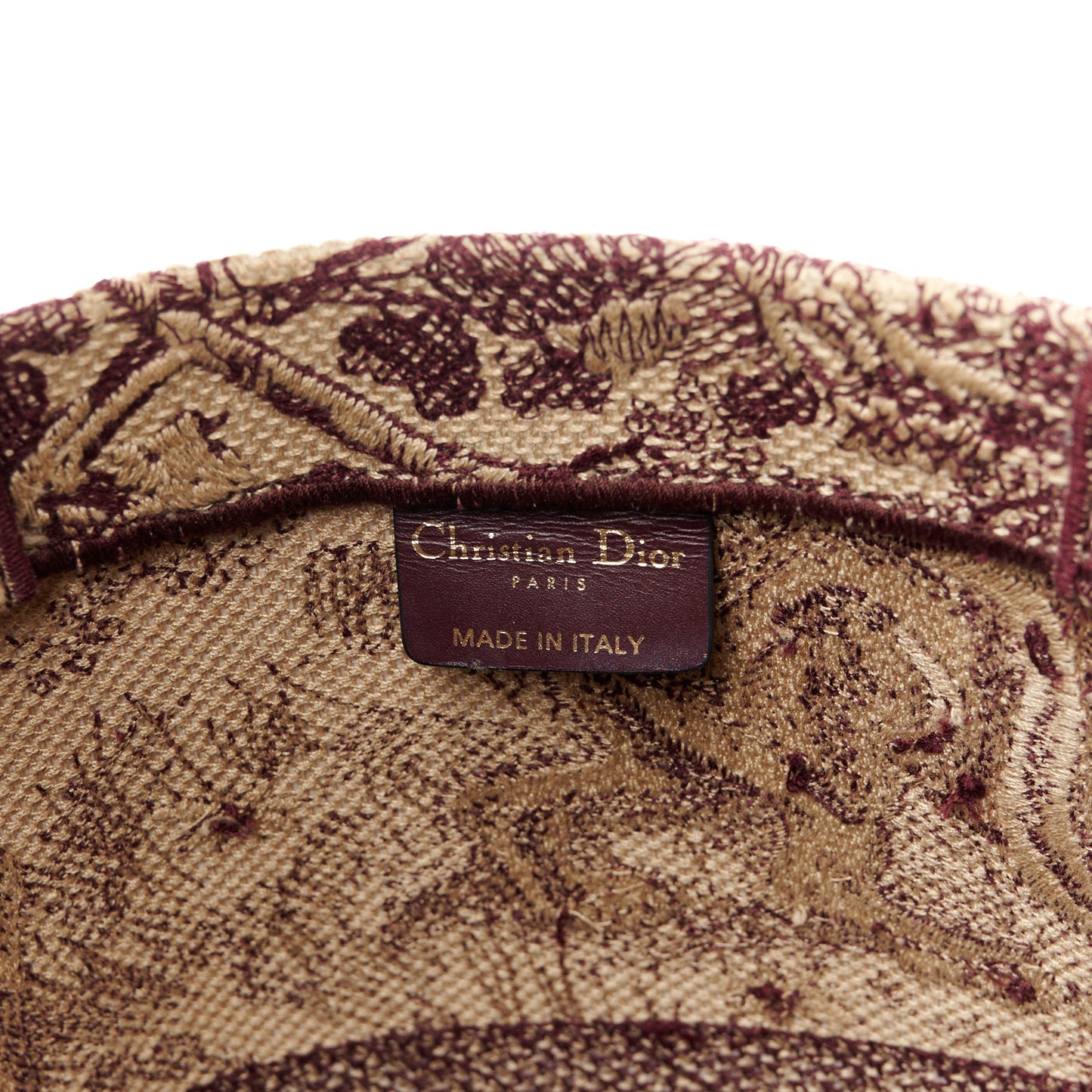 Canvas Embroidered Large Dioriviera Toile De Jouy Book Tote Burgundy