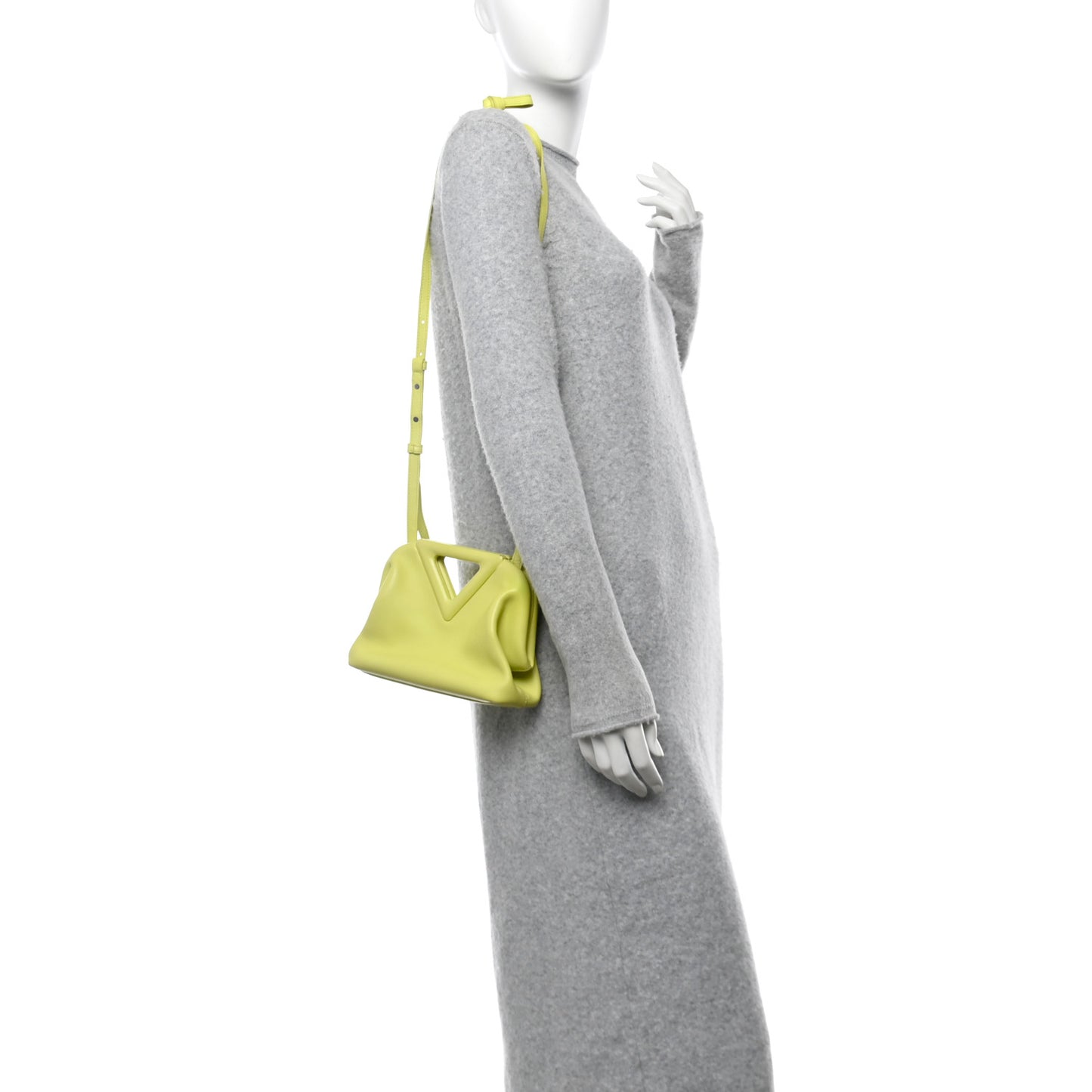 Calfskin Small The Point Triangle Bag Seagrass