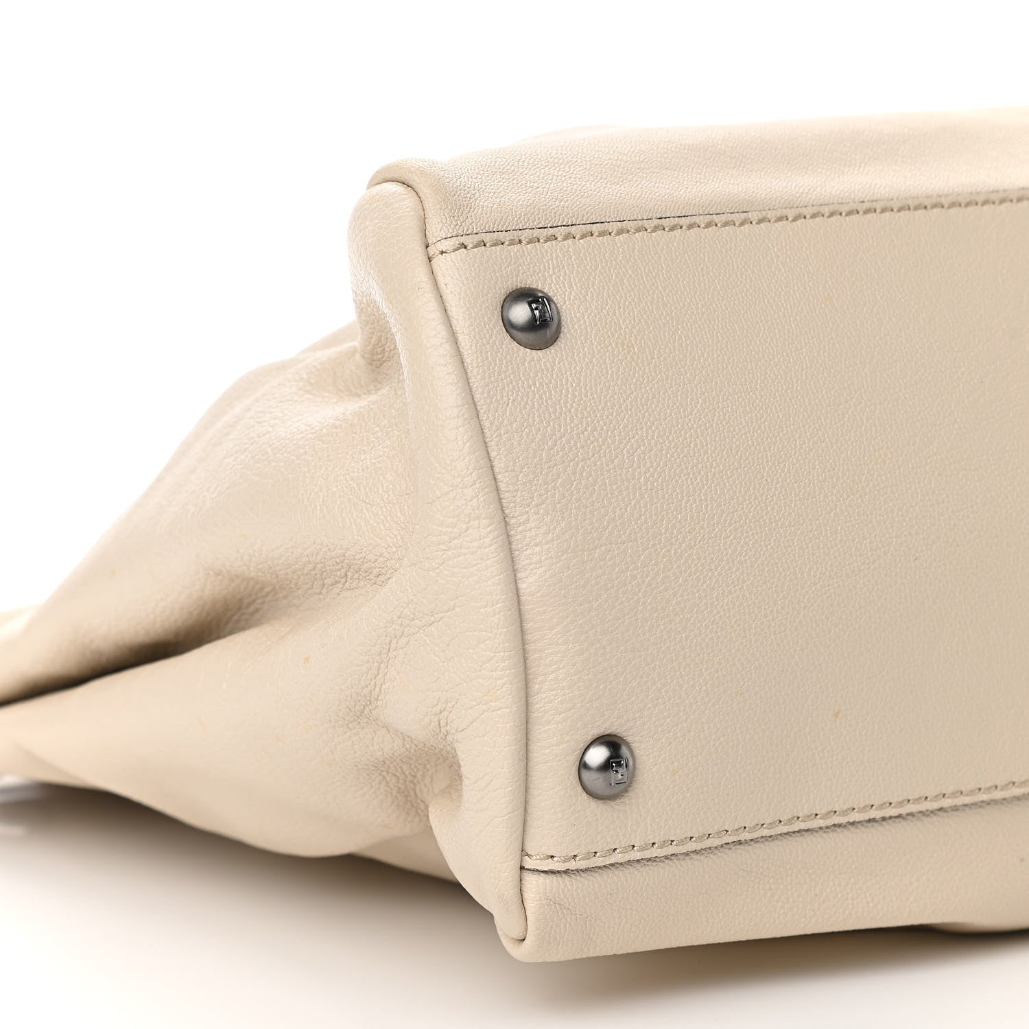 Fendi Goatskin Stingray Large Peekaboo Iconic Satchel White Pink 8 of 10
