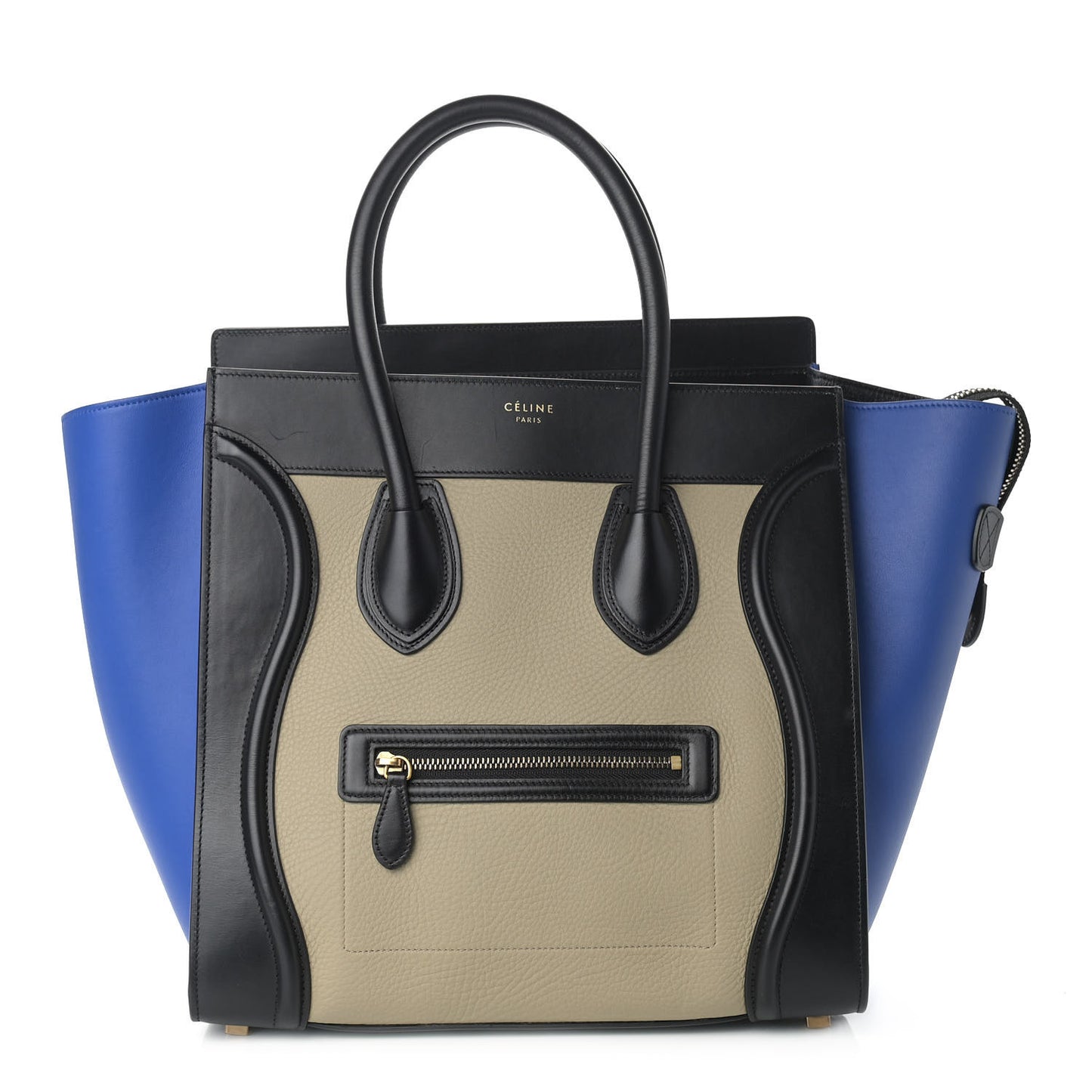 Elephant Calfskin Mini Tri-Color Luggage Beige