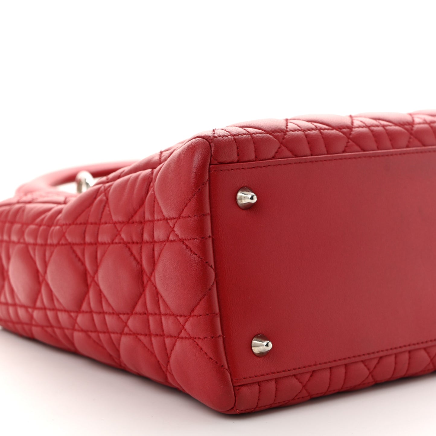 Lambskin Cannage Medium Lady Dior Red