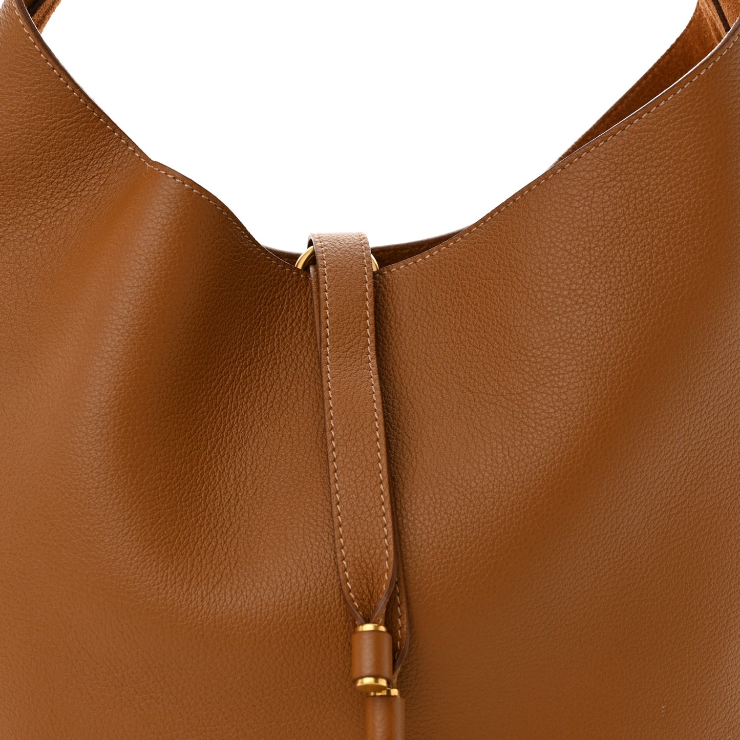 Grained Calfskin Marcie Hobo Bag Pottery Brown