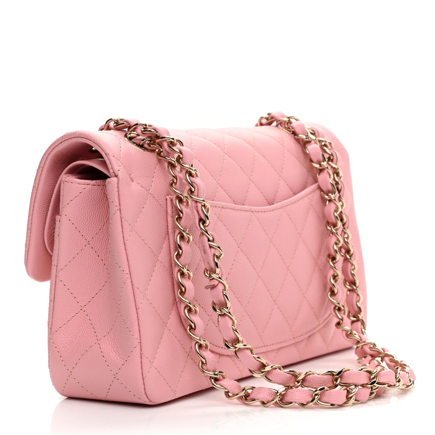 Caviar Quilted Small Double Flap Pink