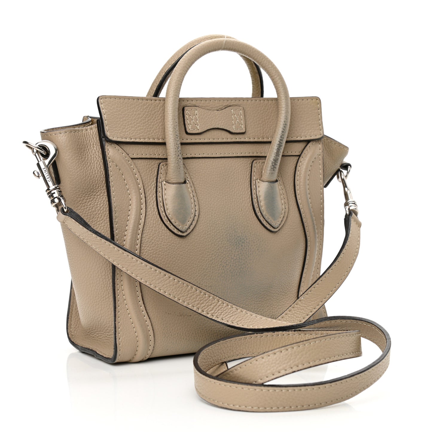 Drummed Calfskin Nano Luggage Dune