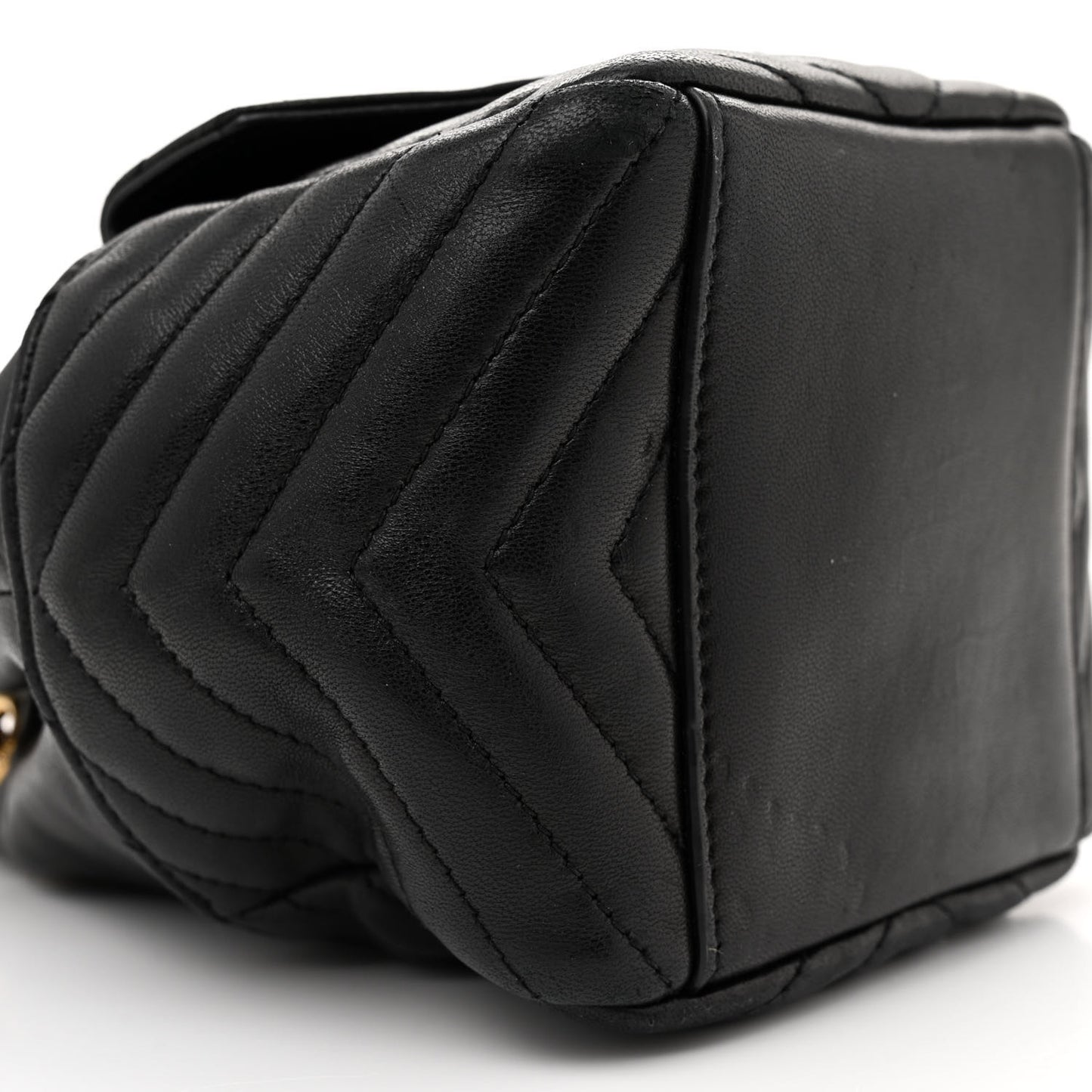 Lambskin Matelasse Monogram Joe Nano Bucket Bag Black