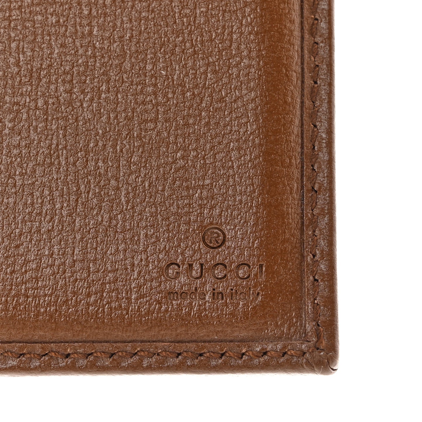 GG Supreme Monogram Azalea Calfskin Retro Interlocking G Card Case Beige Ebony Brown Sugar
