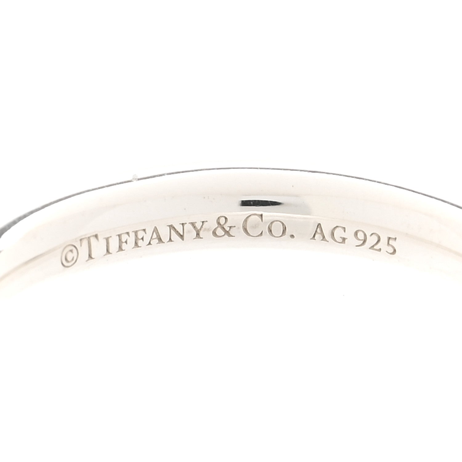 Tiffany Sterling Silver Return to Tiffany Round Charm Ring 50 5.5 4 of 5
