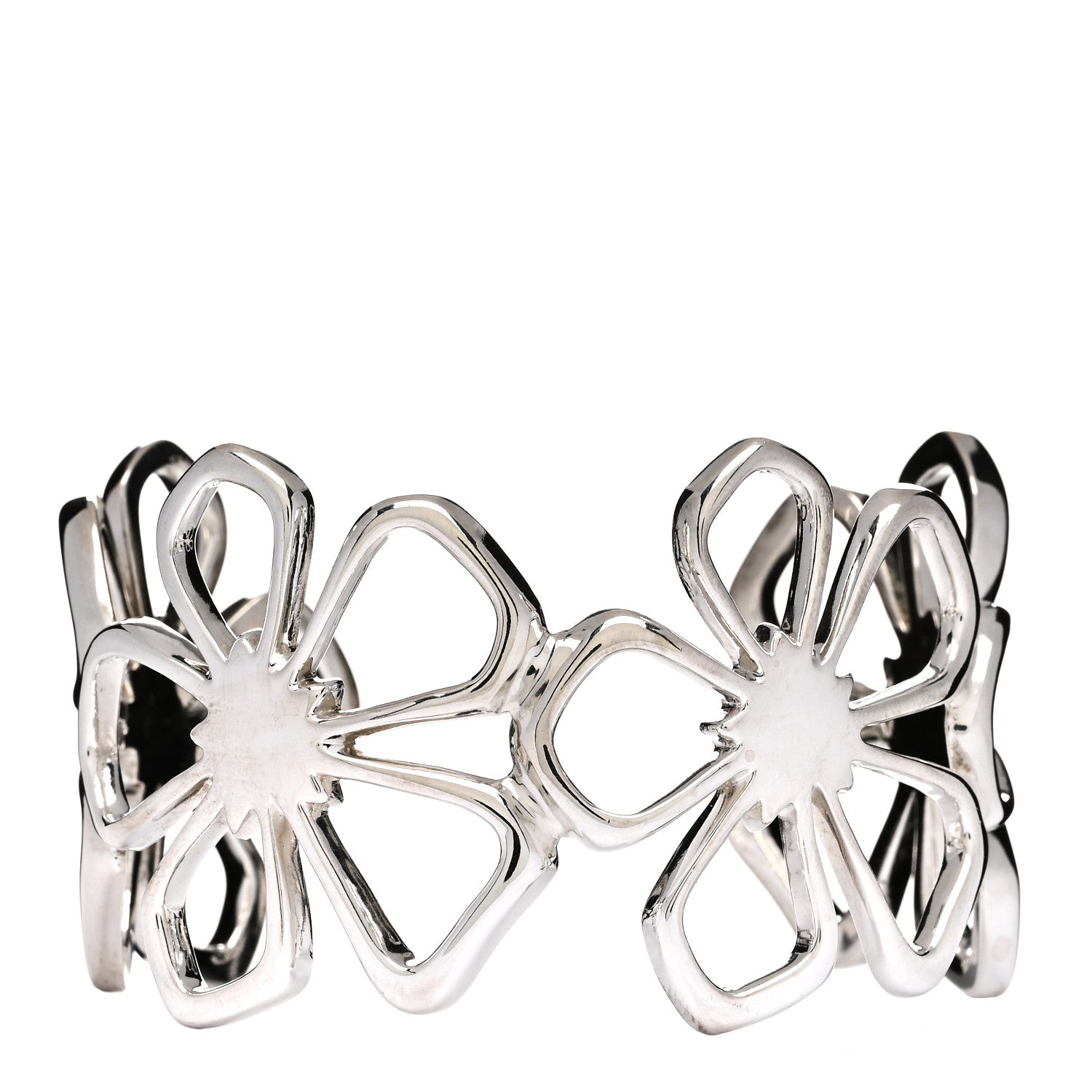 Tiffany Sterling Silver Elsa Peretti Hibiscus Flower Cuff Bracelet