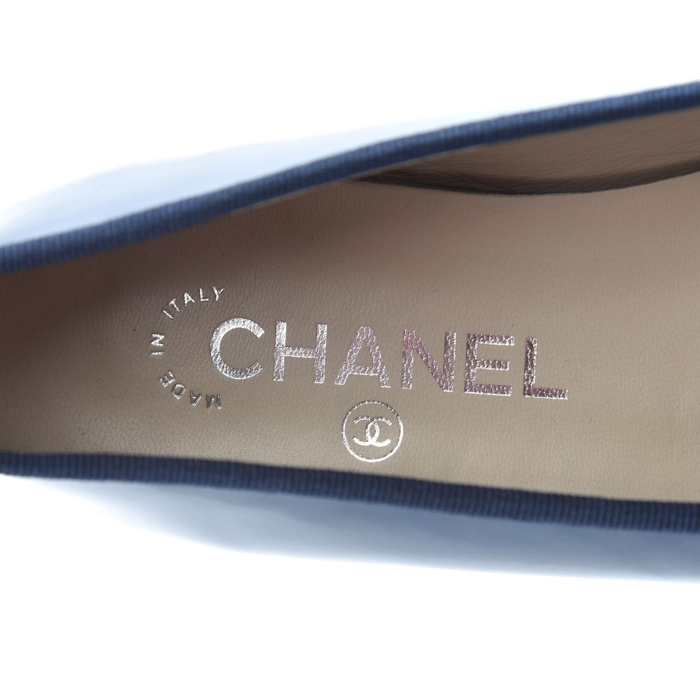 Patent CC Cap Toe Ballerina Flats 38.5 Blue Black