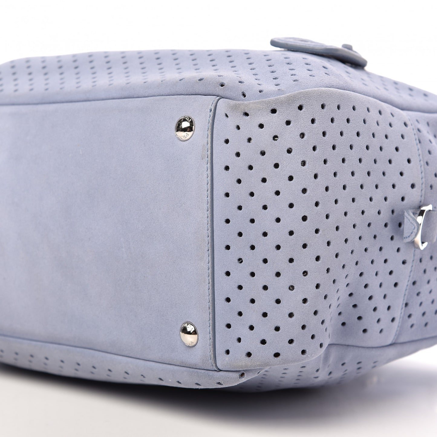 Suede Perforated Zip Around Tote Astrale Nocciolo